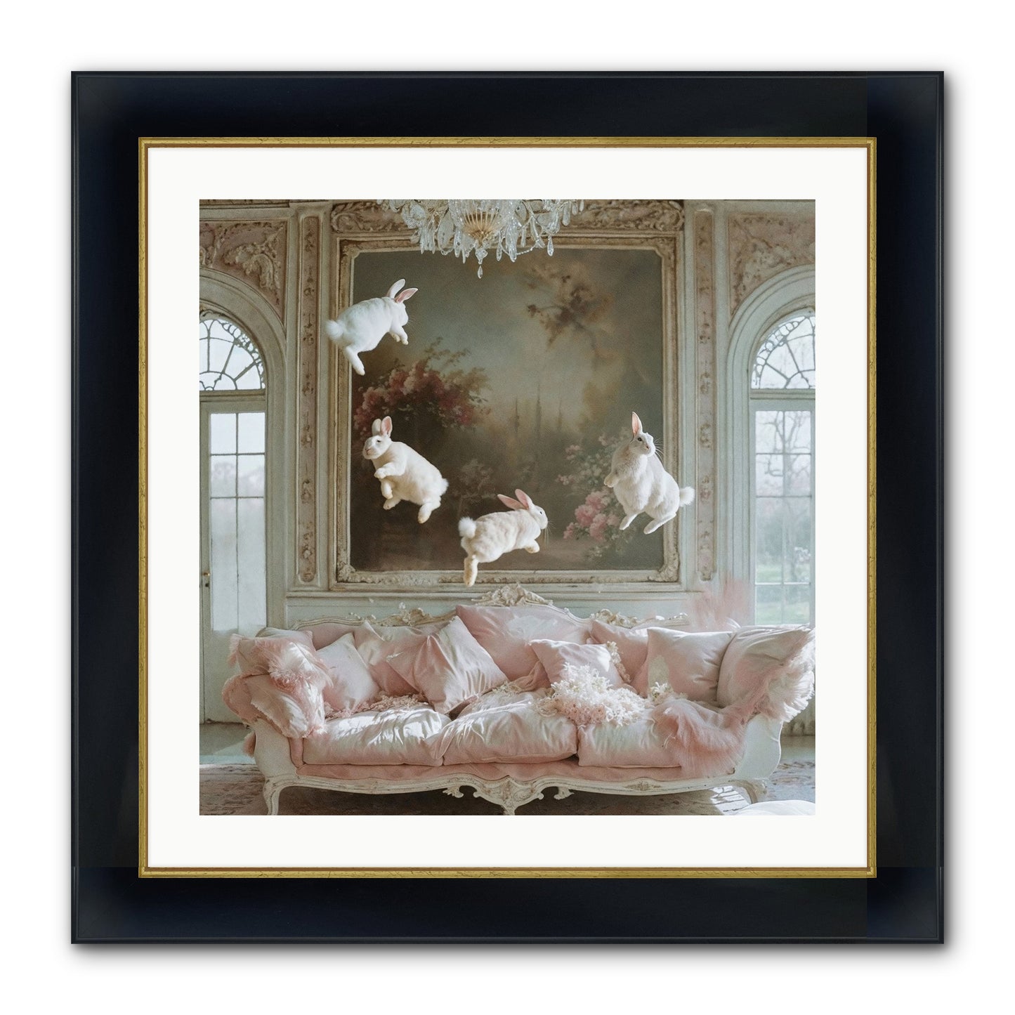 Jubilation Framed Print - Wide Black w/Gold 24x24