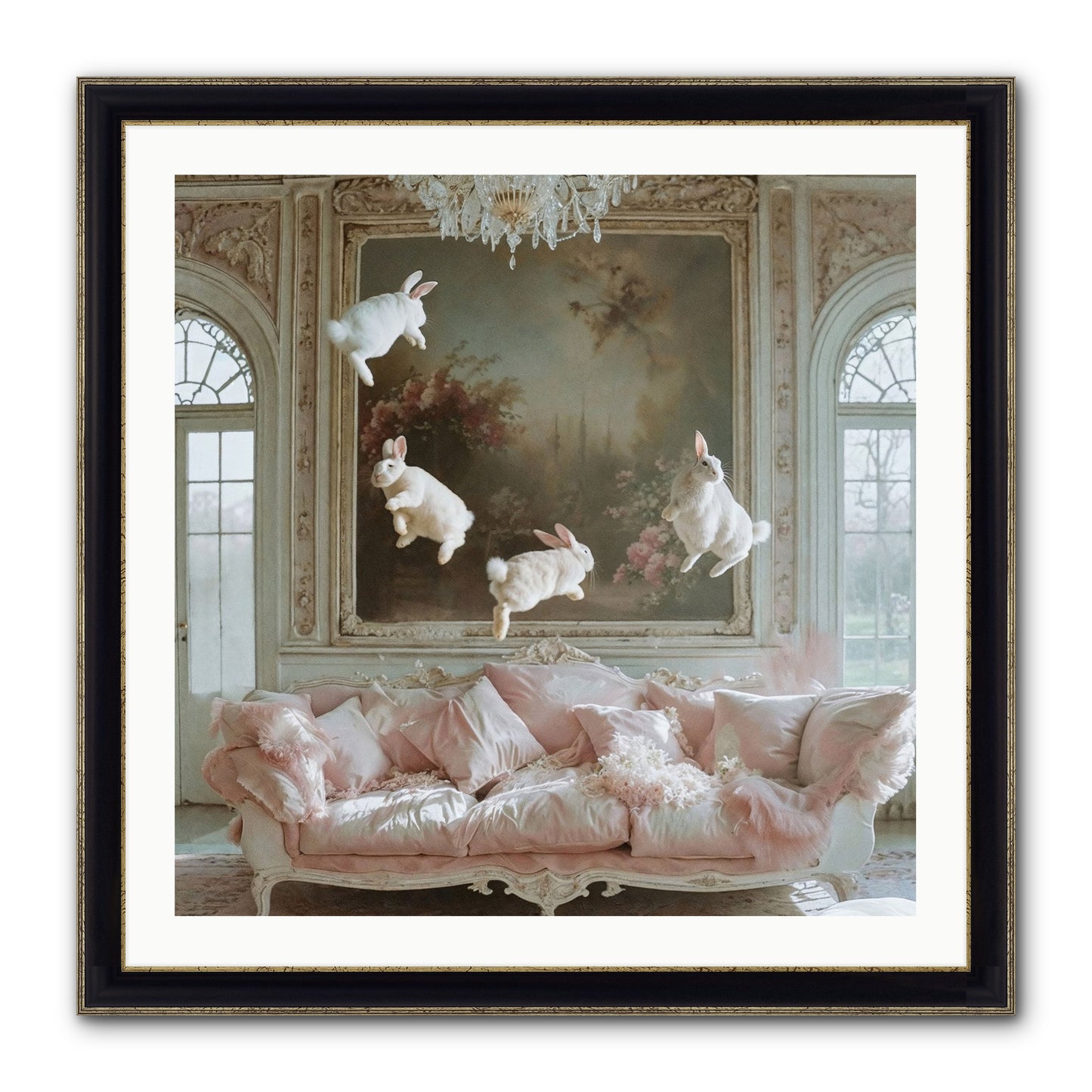 Jubilation Framed Print - Black & Gold 30x30