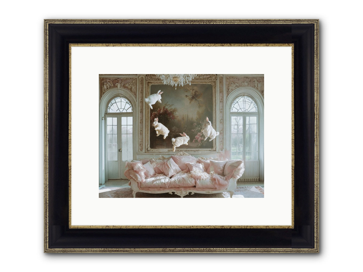 Jubilation Avec Fenetres Framed Print - Black & Gold 12x9