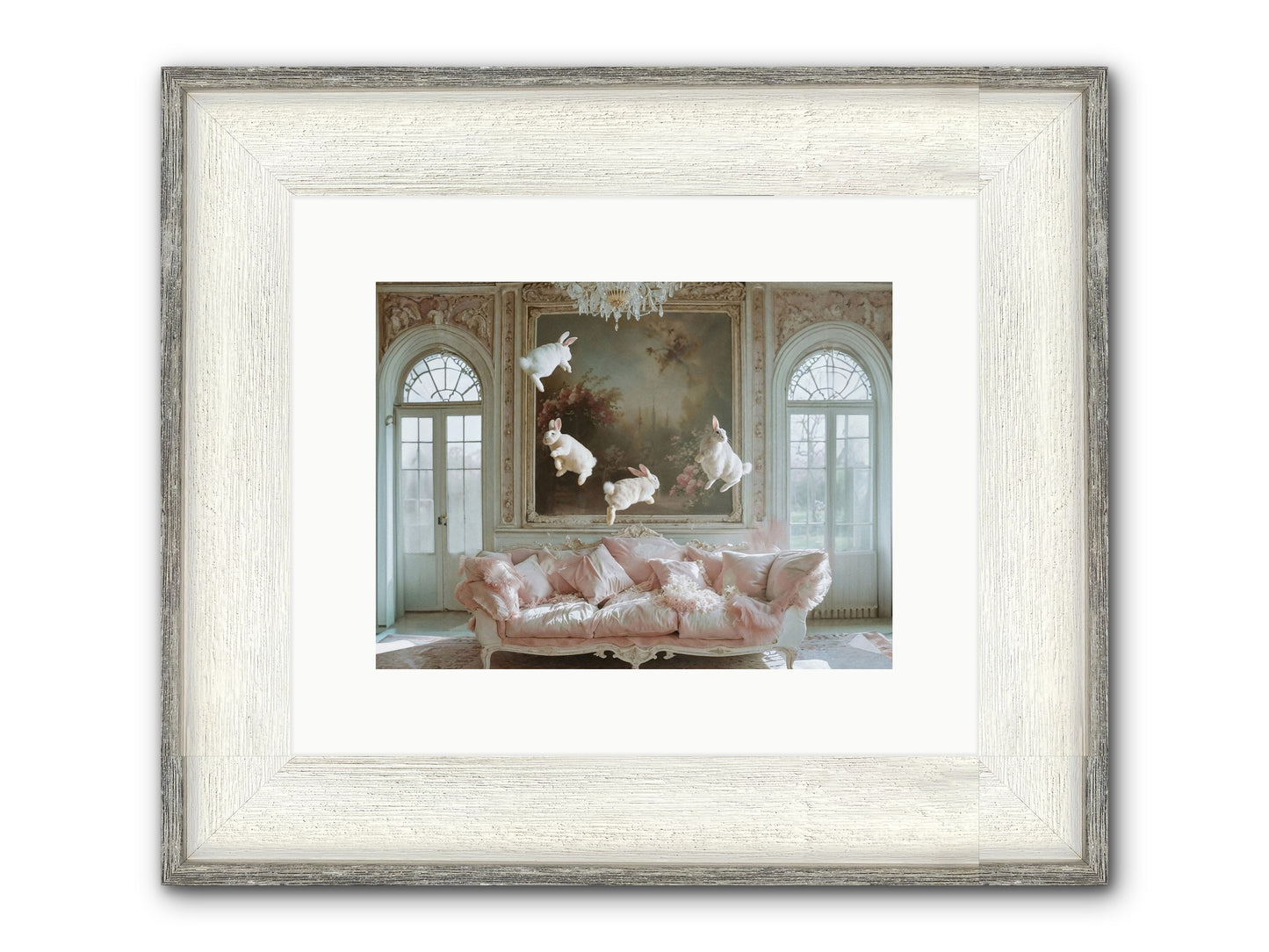 Jubilation Avec Fenetres Framed Print - Driftwood White 12x9
