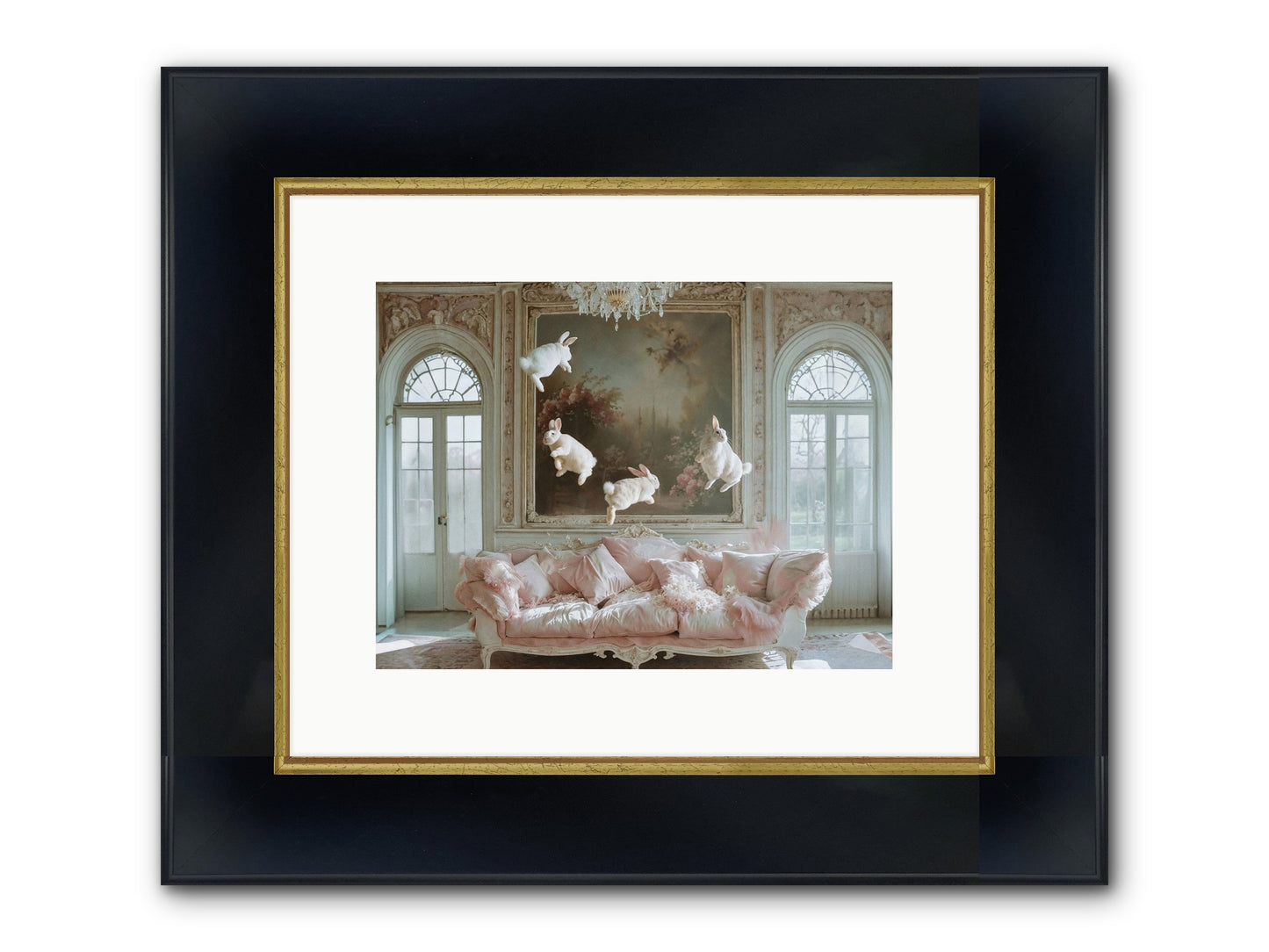 Jubilation Avec Fenetres Framed Print - Wide Black w/Gold 12x9