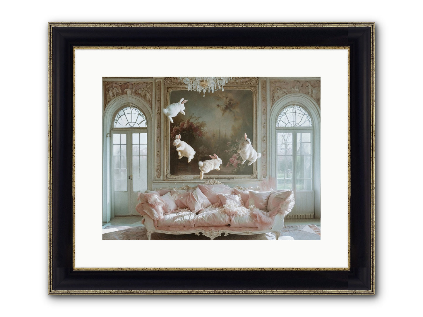 Jubilation Avec Fenetres Framed Print - Black & Gold 16x12