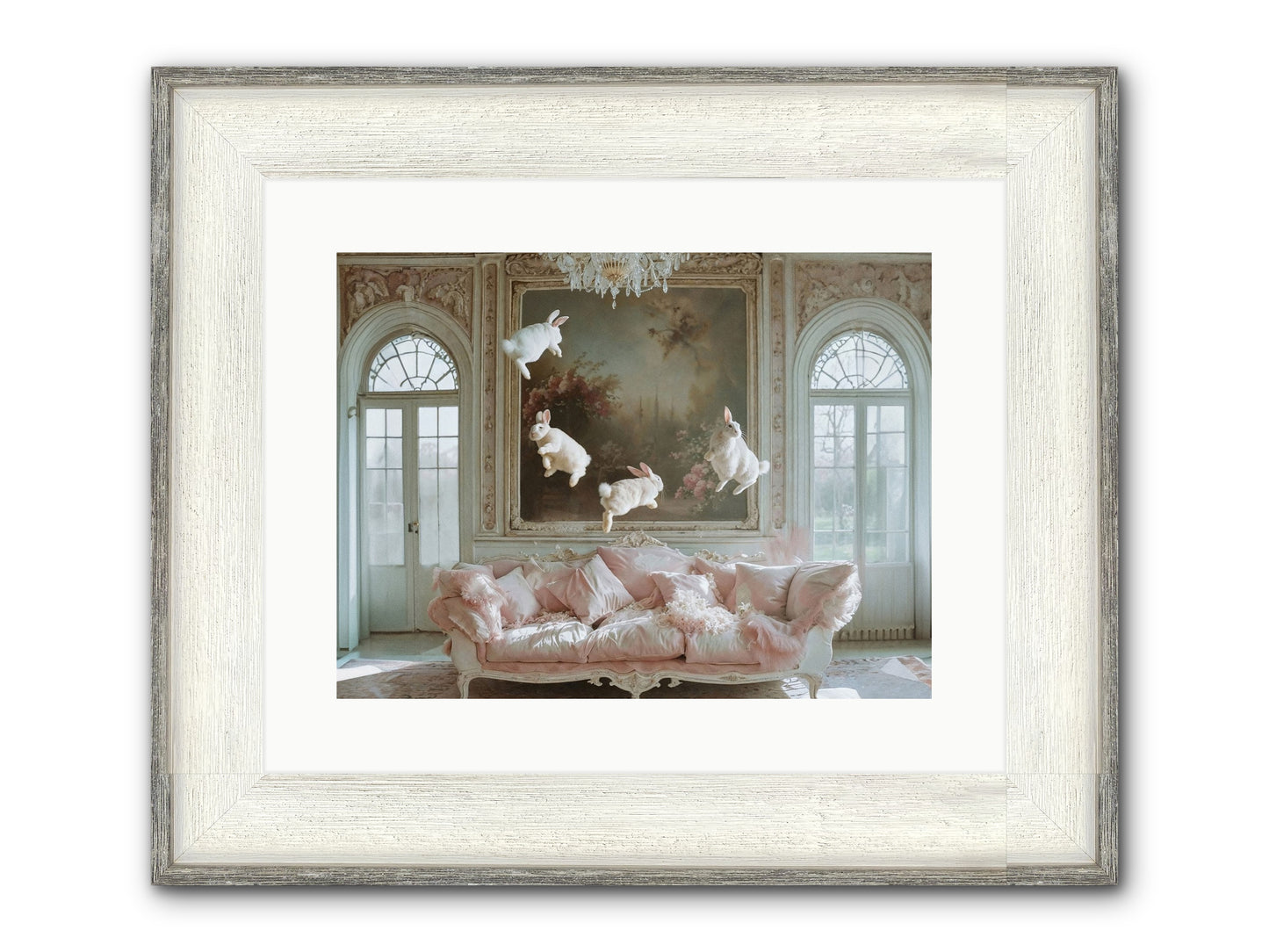 Jubilation Avec Fenetres Framed Print - Driftwood White 16x12