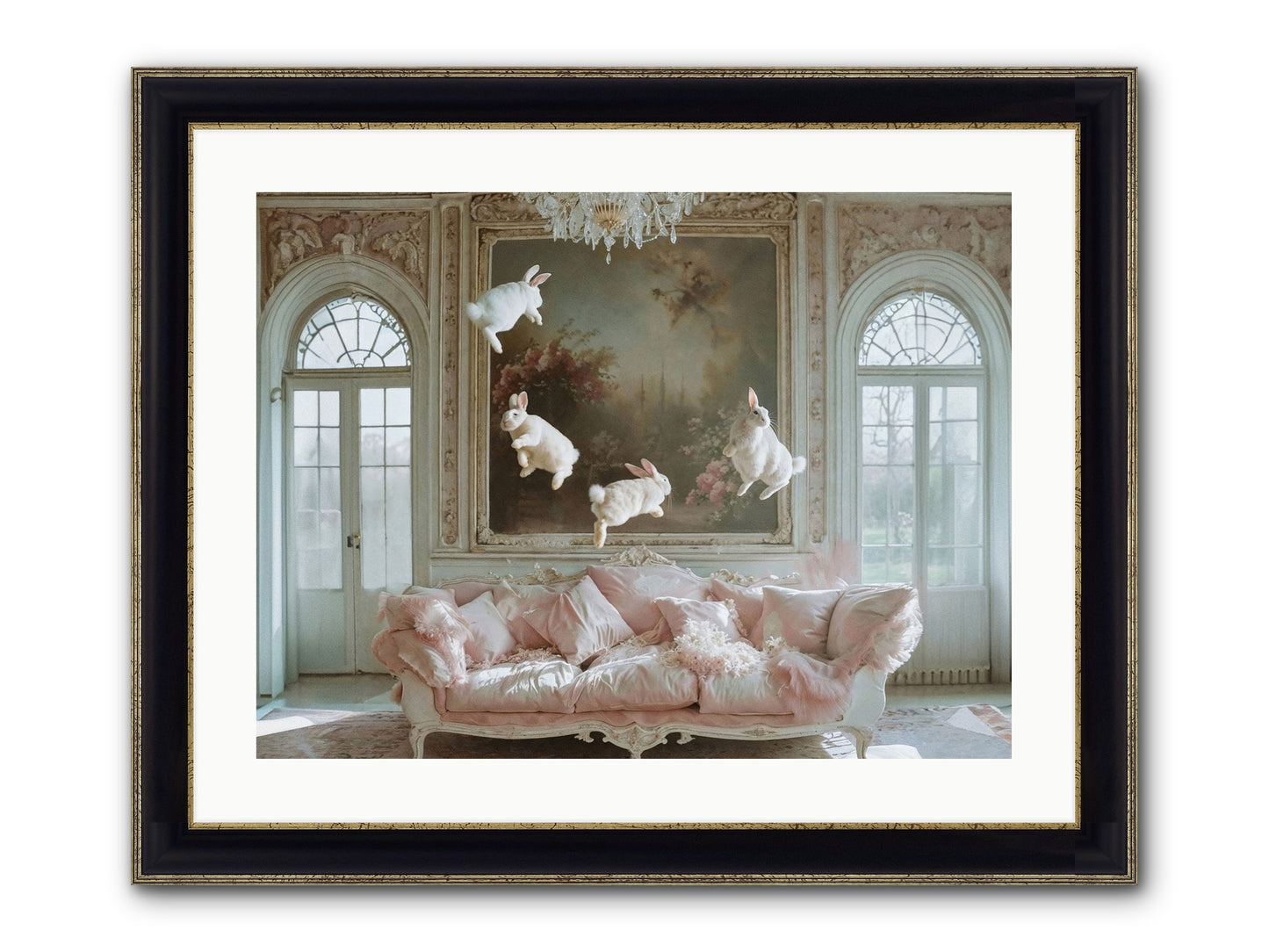 Jubilation Avec Fenetres Framed Print - Black & Gold 24x18