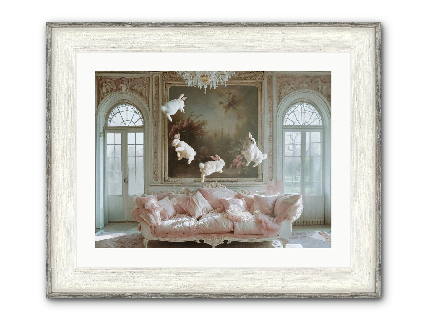 Jubilation Avec Fenetres Framed Print - Driftwood White 24x18