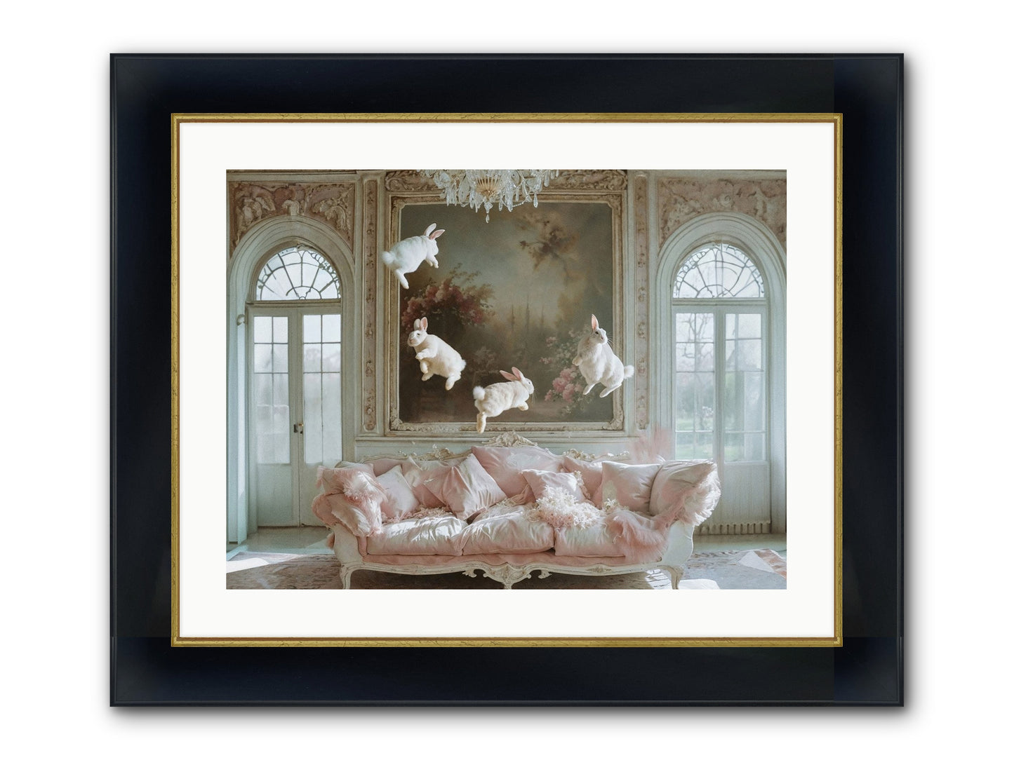 Jubilation Avec Fenetres Framed Print - Wide Black w/Gold 24x18