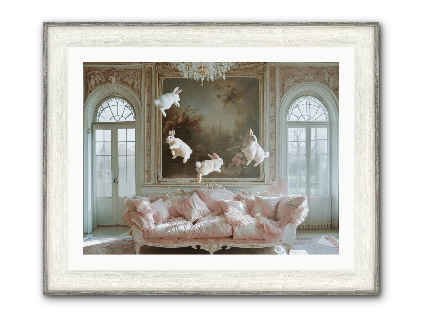 Jubilation Avec Fenetres Framed Print - Driftwood White 32x24