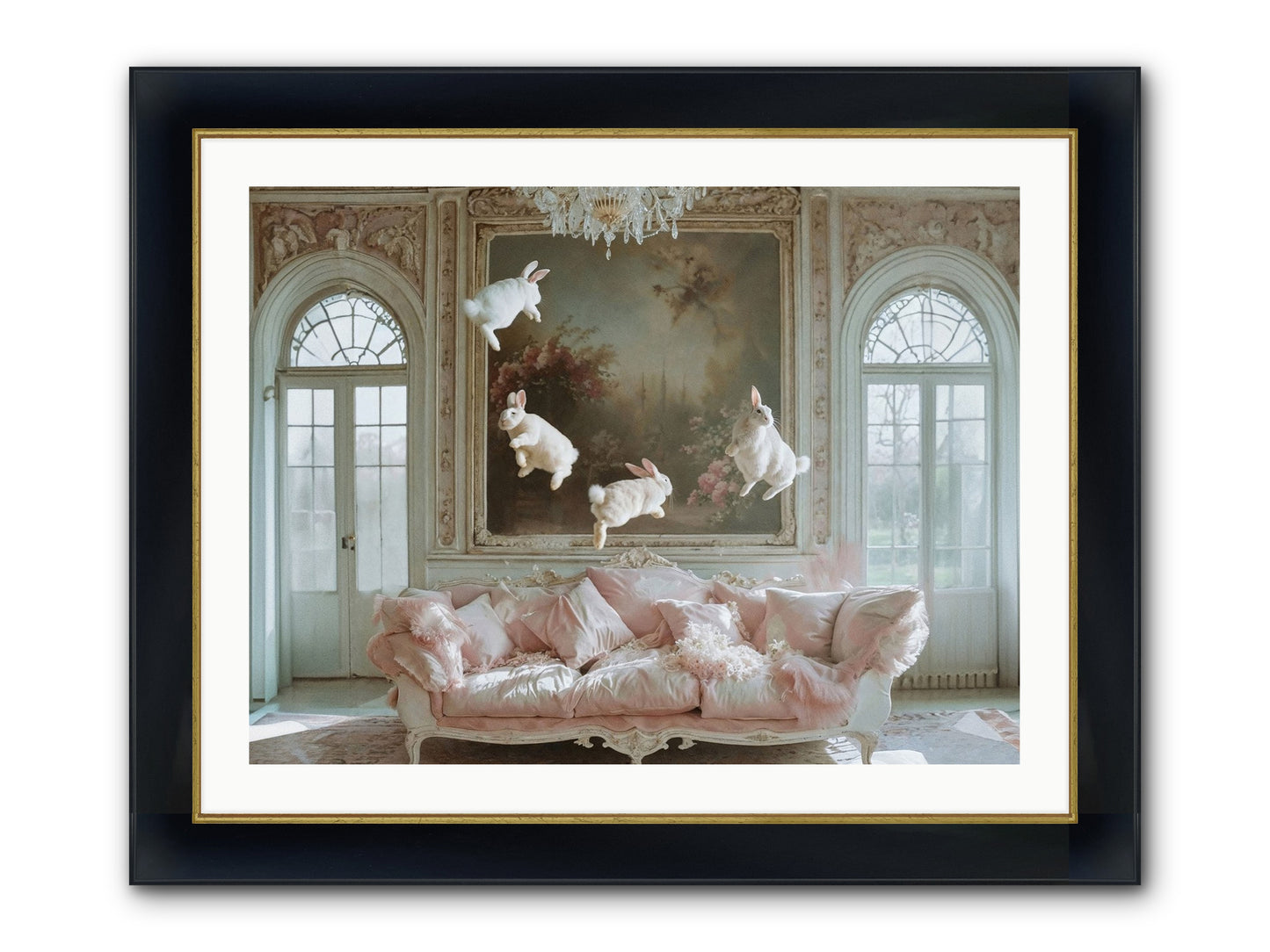 Jubilation Avec Fenetres Framed Print - Wide Black w/Gold 32x24