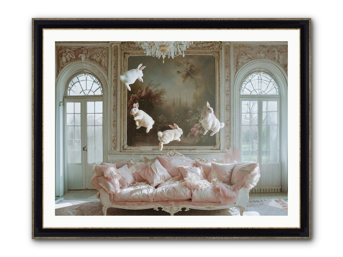 Jubilation Avec Fenetres Framed Print - Black & Gold 40x30