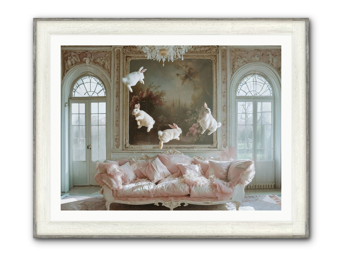 Jubilation Avec Fenetres Framed Print - Driftwood White 40x30