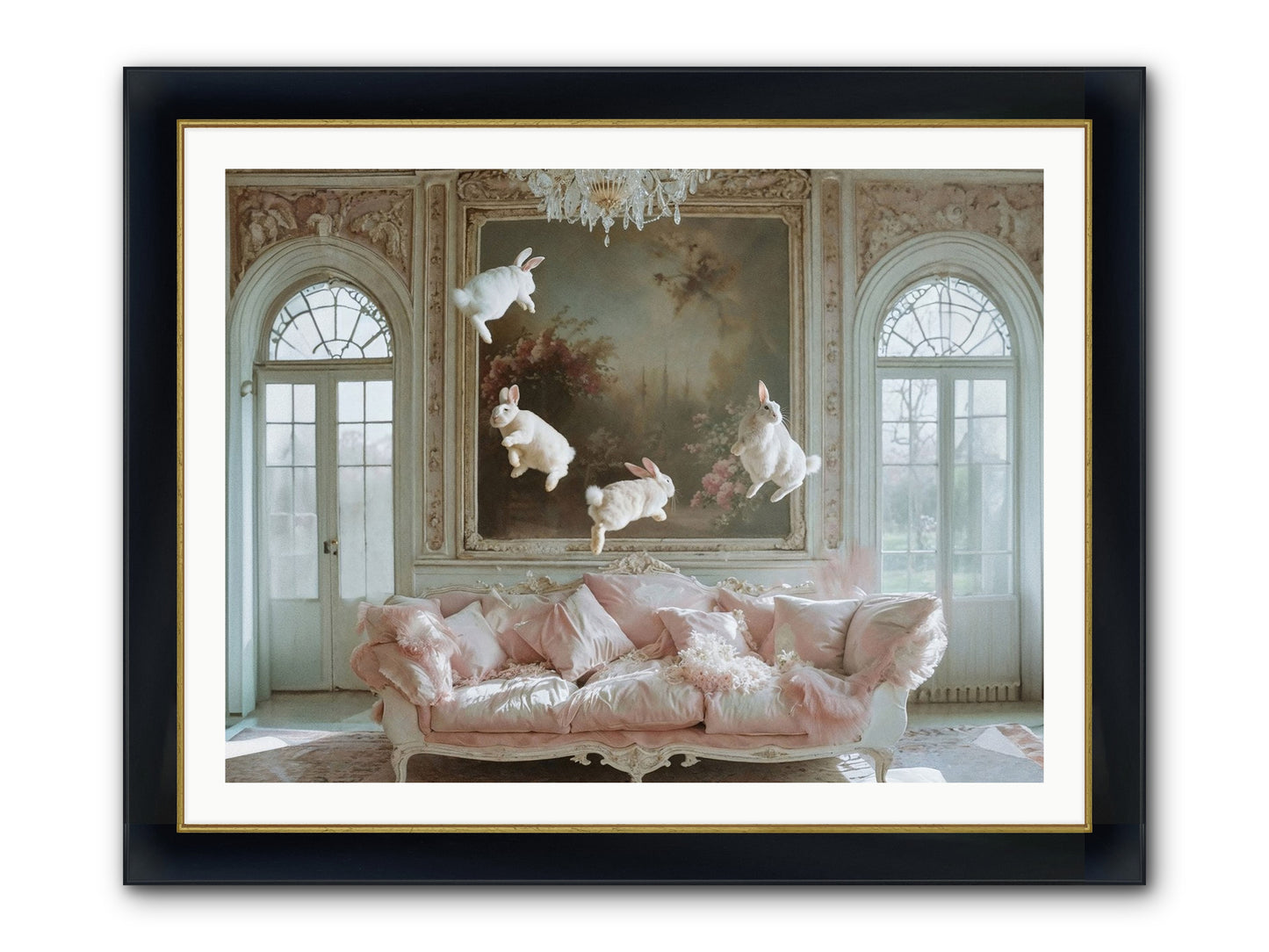 Jubilation Avec Fenetres Framed Print - Wide Black w/Gold 40x30