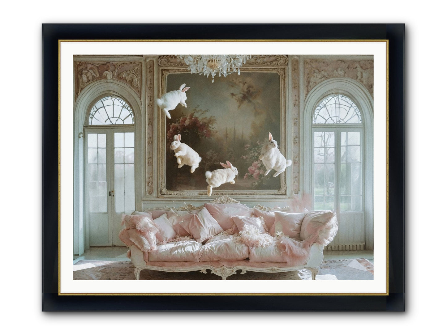 Jubilation Avec Fenetres Framed Print - Wide Black w/Gold 48x36