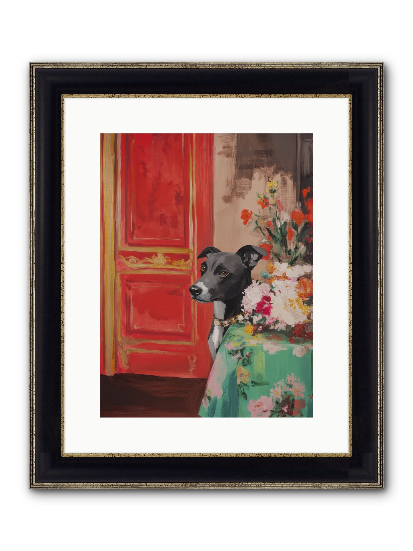 Juniper Grey Framed Print - Black & Gold 12x16