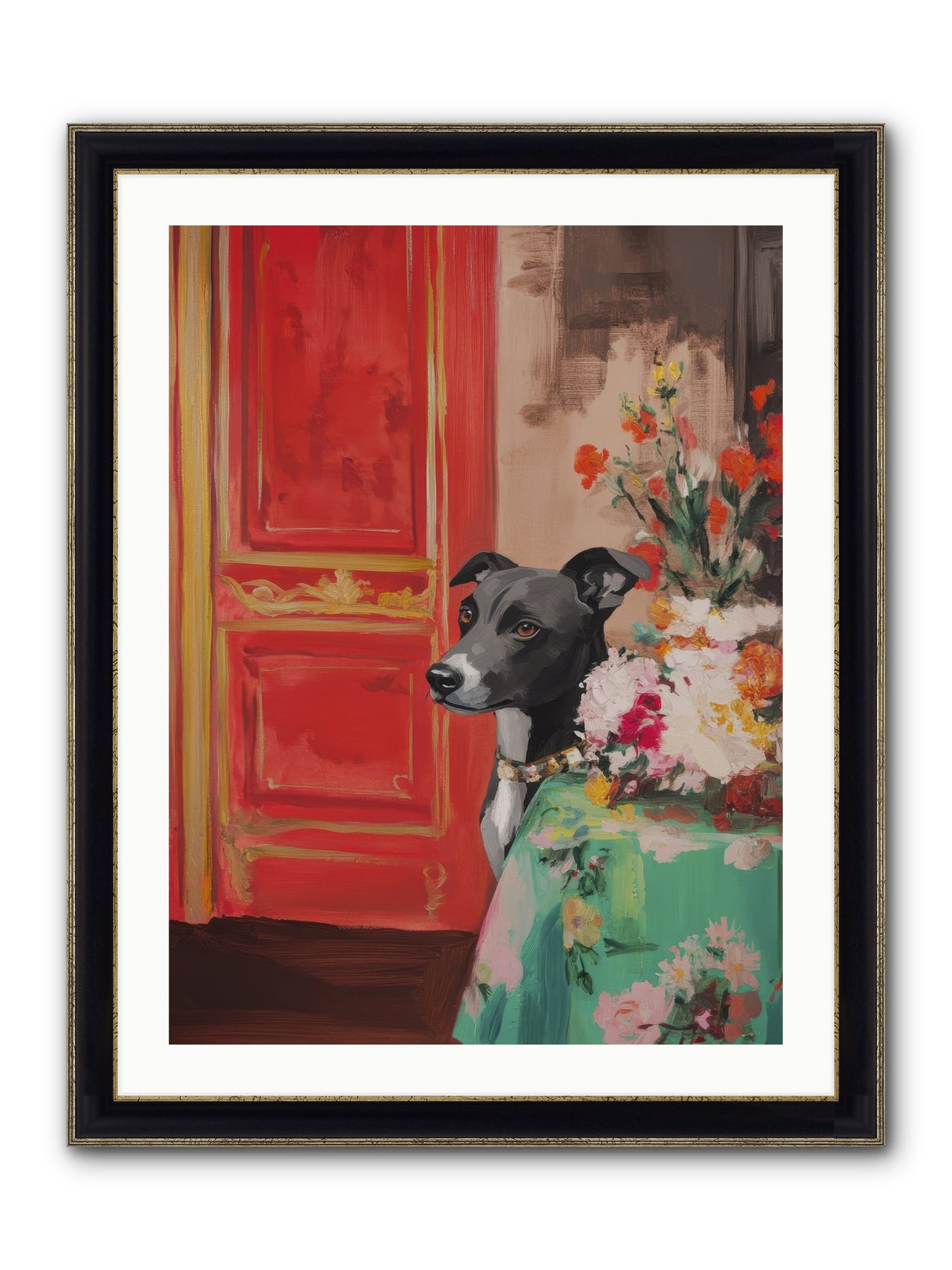 Juniper Grey Framed Print - Black & Gold 24x32