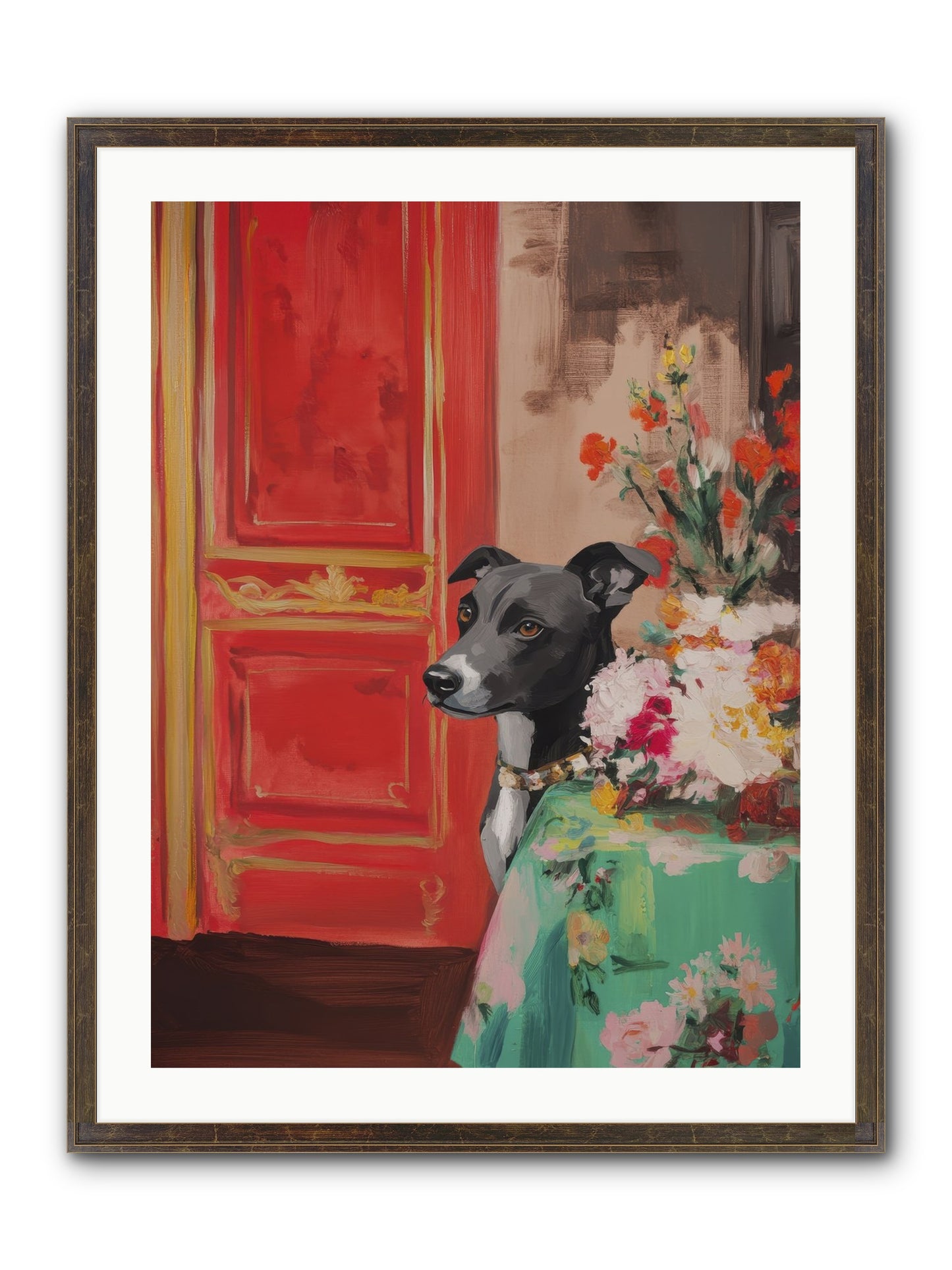 Juniper Grey Framed Print - Slimwoods Black/Gold 24x32