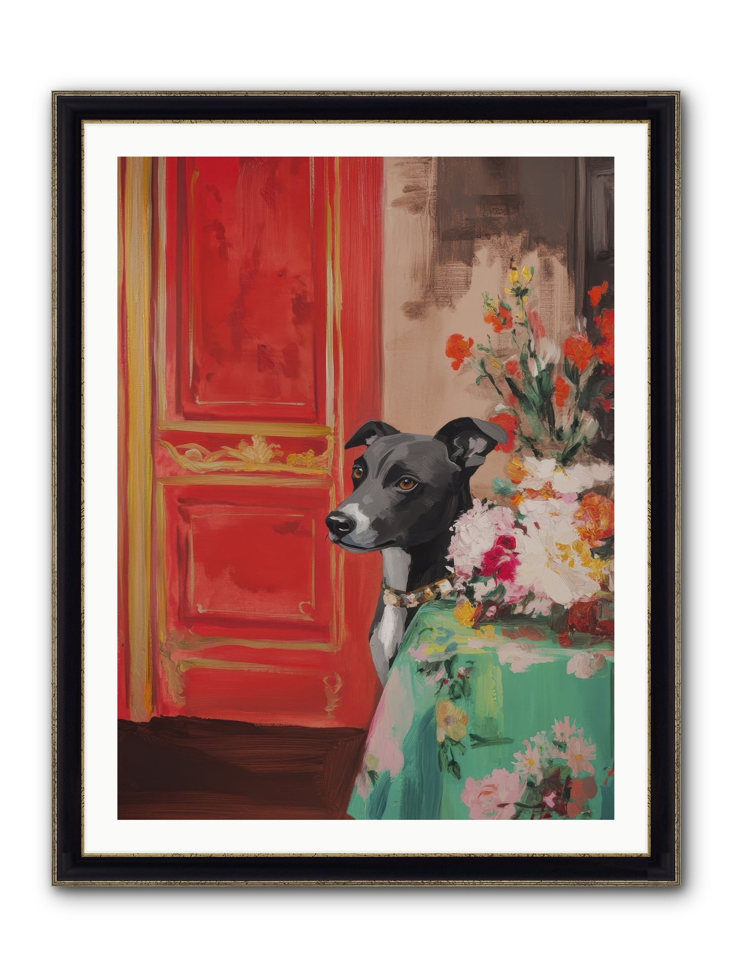 Juniper Grey Framed Print - Black & Gold 30x40