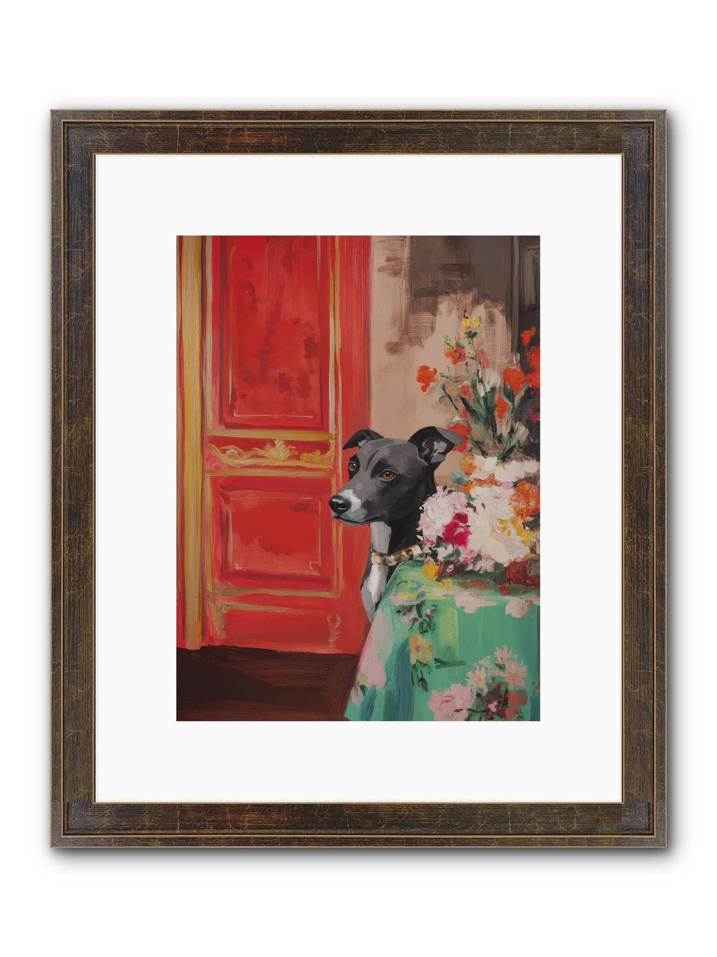 Juniper Grey Framed Print - Slimwoods Black/Gold 9x12
