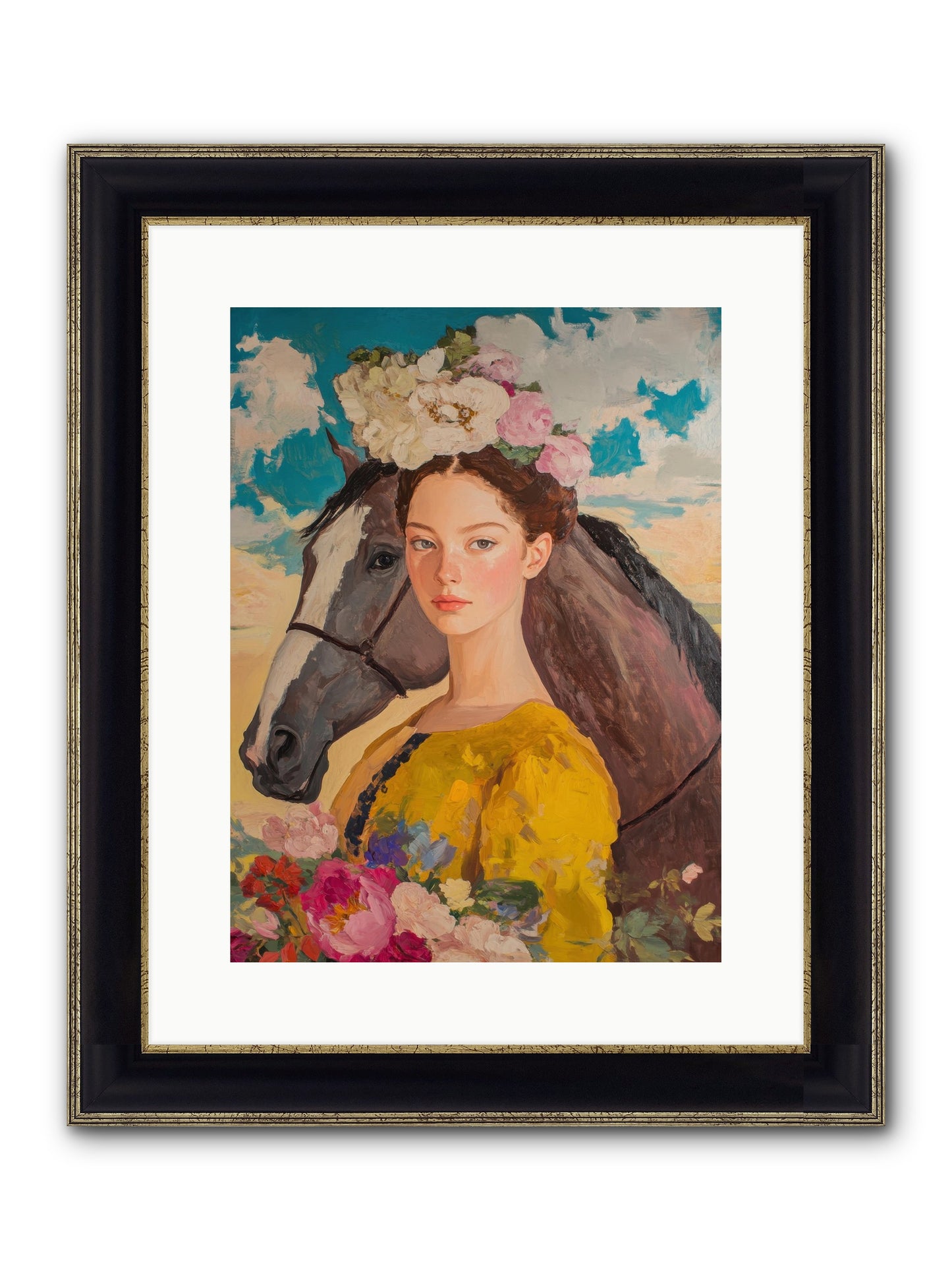 Juniper Ridge Framed Print - Black & Gold 12x16