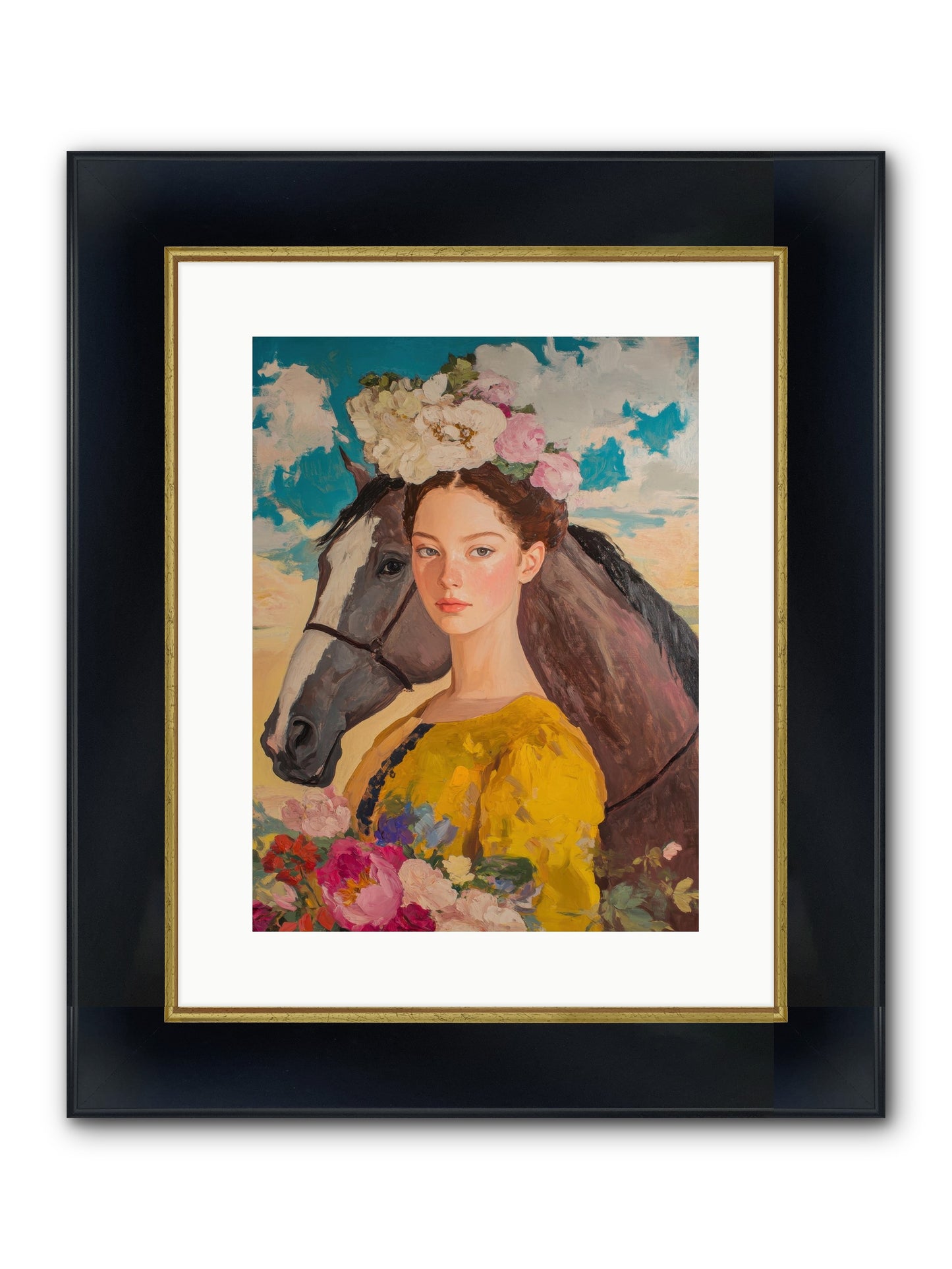 Juniper Ridge Framed Print - Wide Black w/Gold 12x16