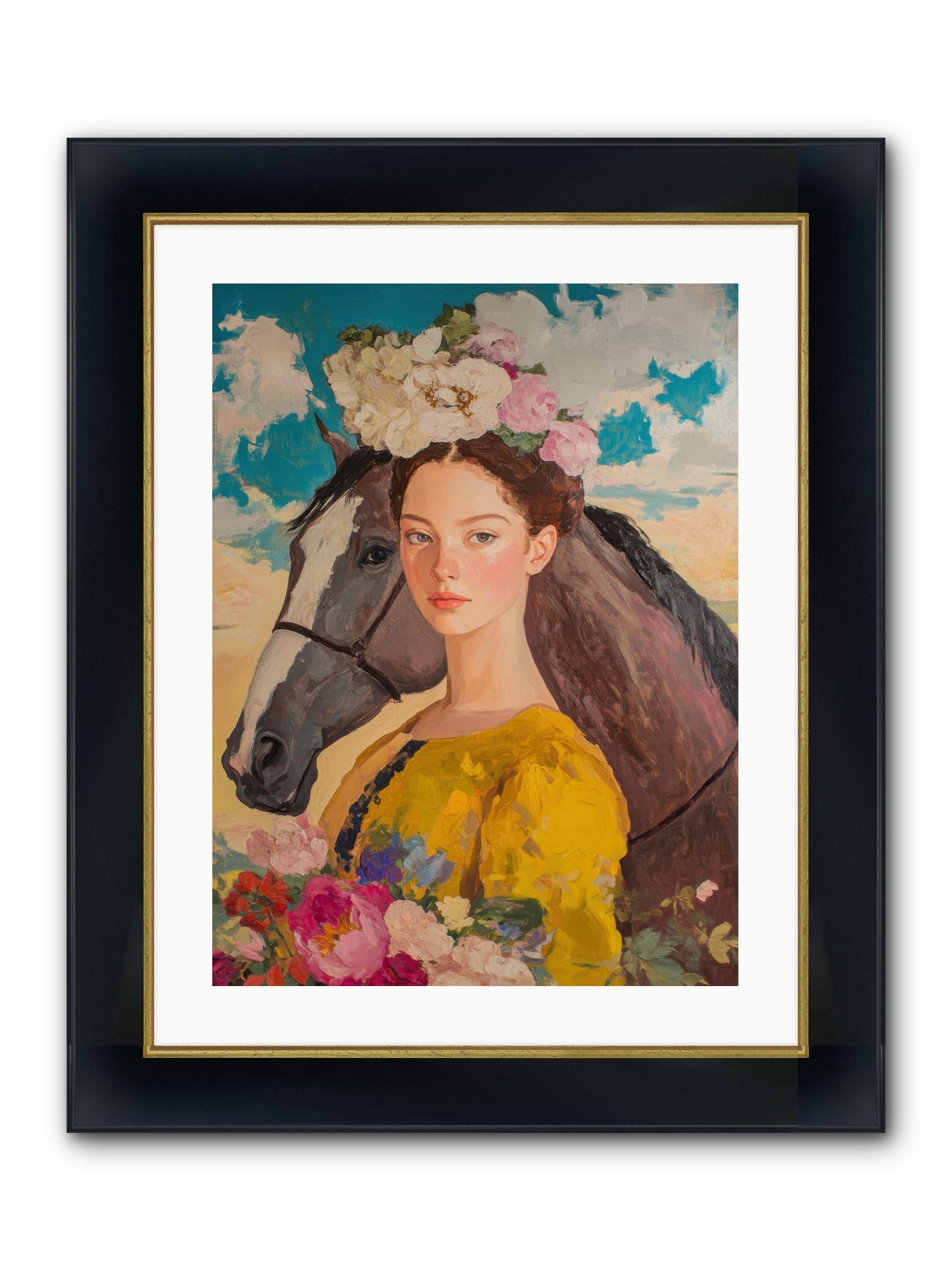 Juniper Ridge Framed Print - Wide Black w/Gold 18x24