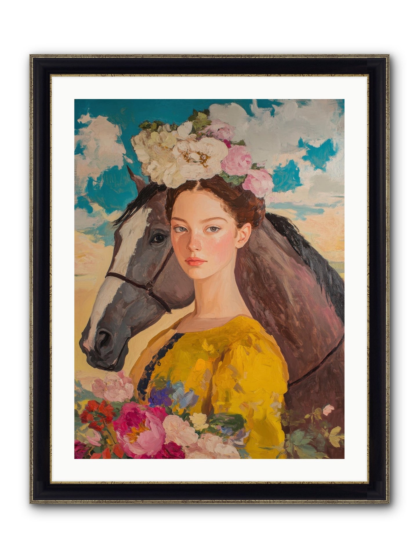 Juniper Ridge Framed Print - Black & Gold 24x32