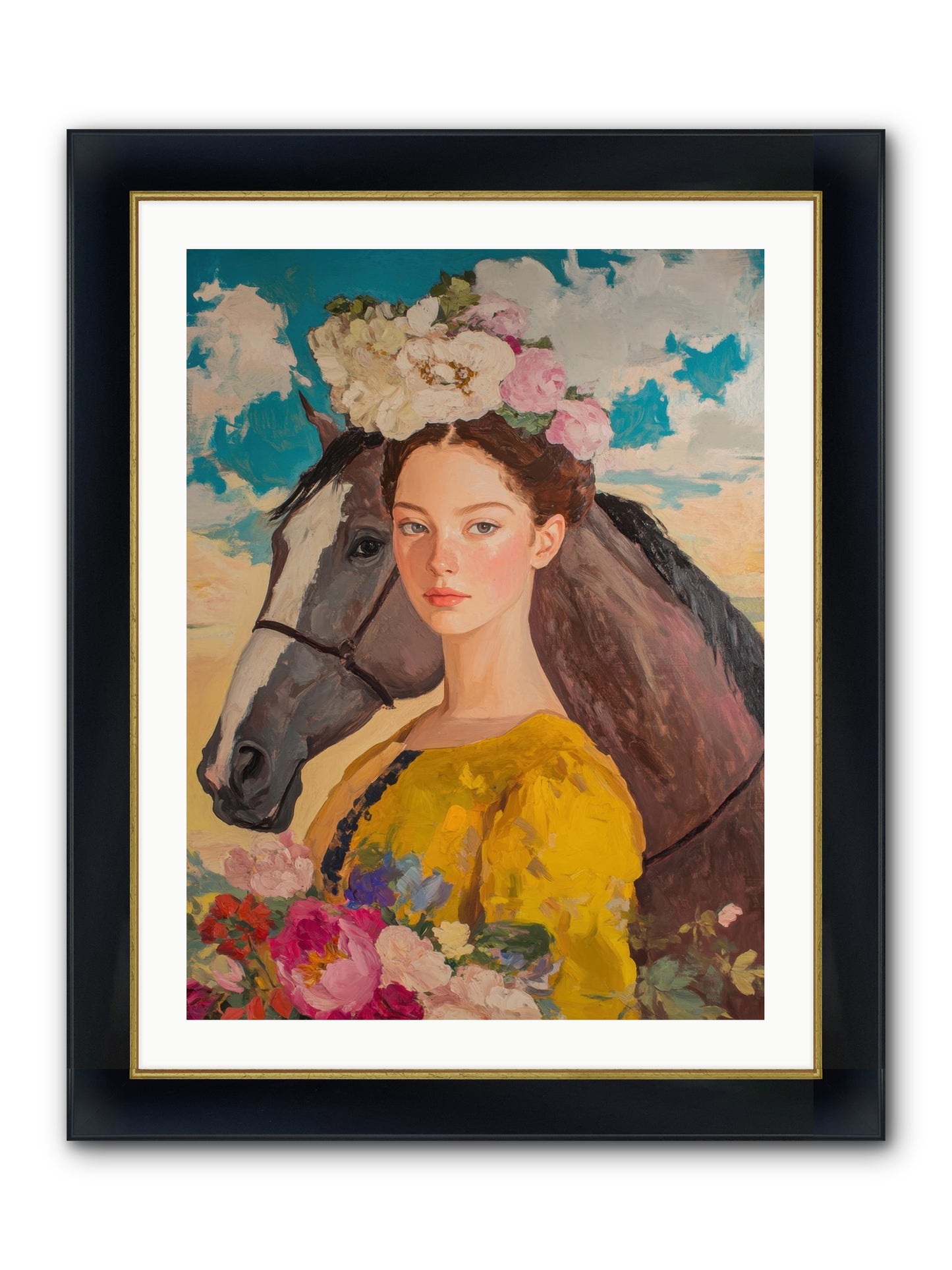 Juniper Ridge Framed Print - Wide Black w/Gold 24x32