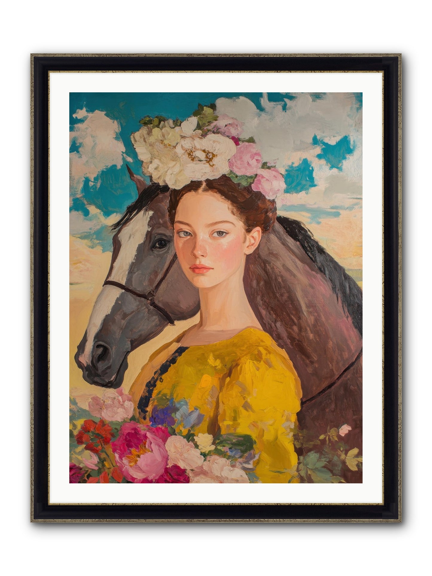 Juniper Ridge Framed Print - Black & Gold 30x40
