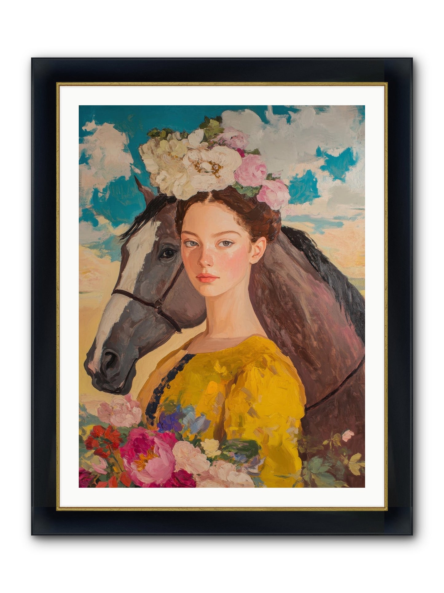 Juniper Ridge Framed Print - Wide Black w/Gold 30x40