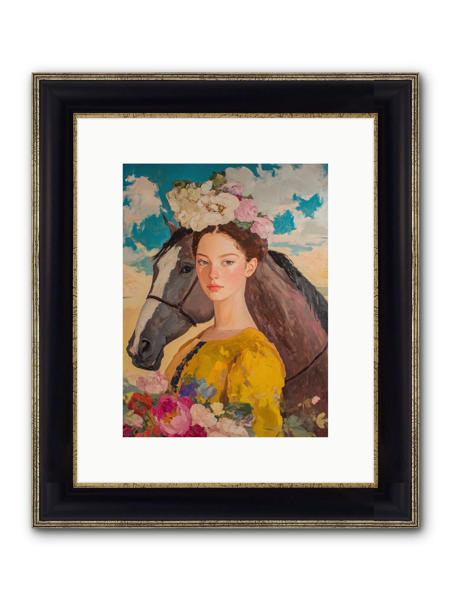 Juniper Ridge Framed Print - Black & Gold 9x12