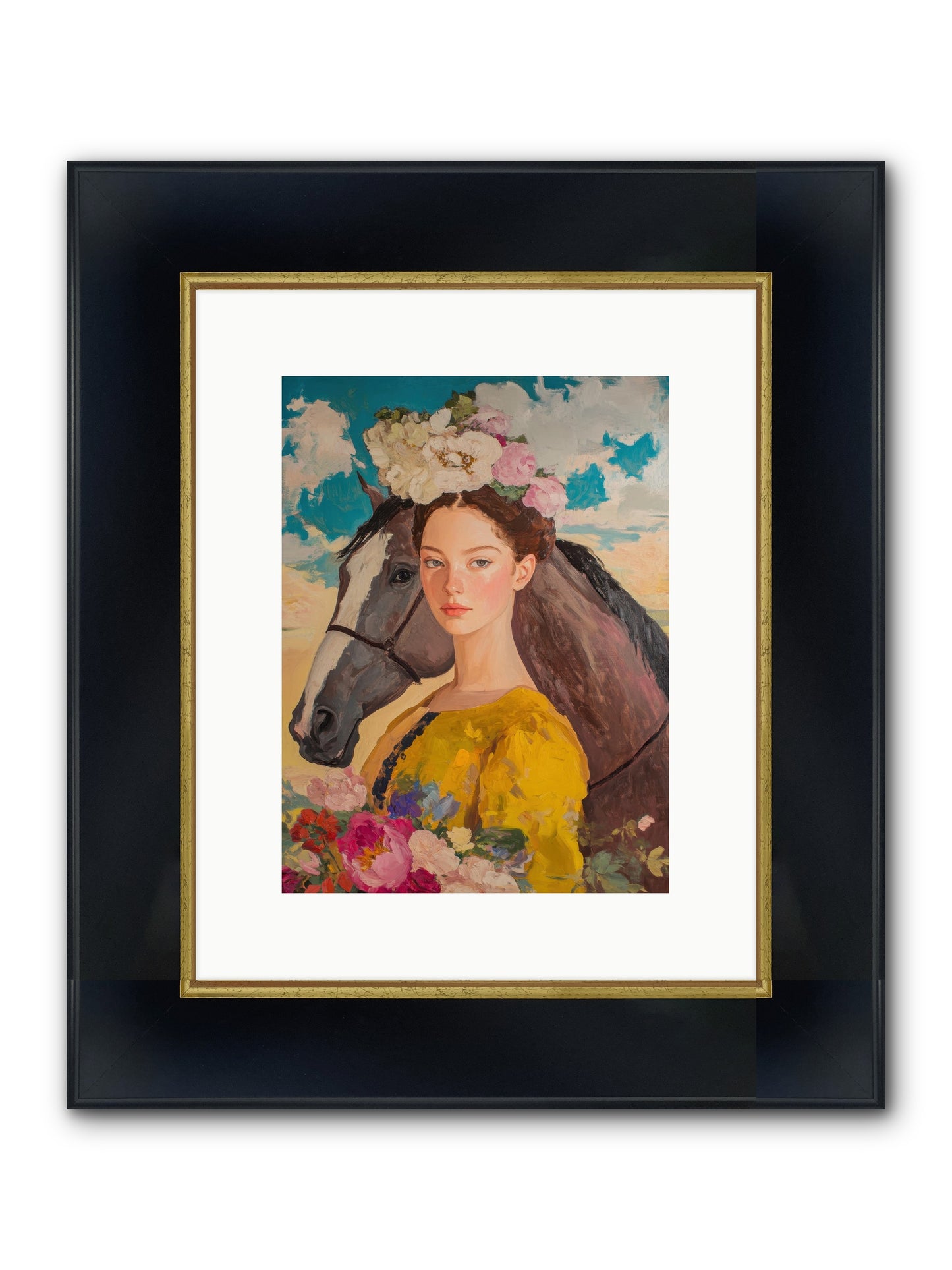 Juniper Ridge Framed Print - Wide Black w/Gold 9x12