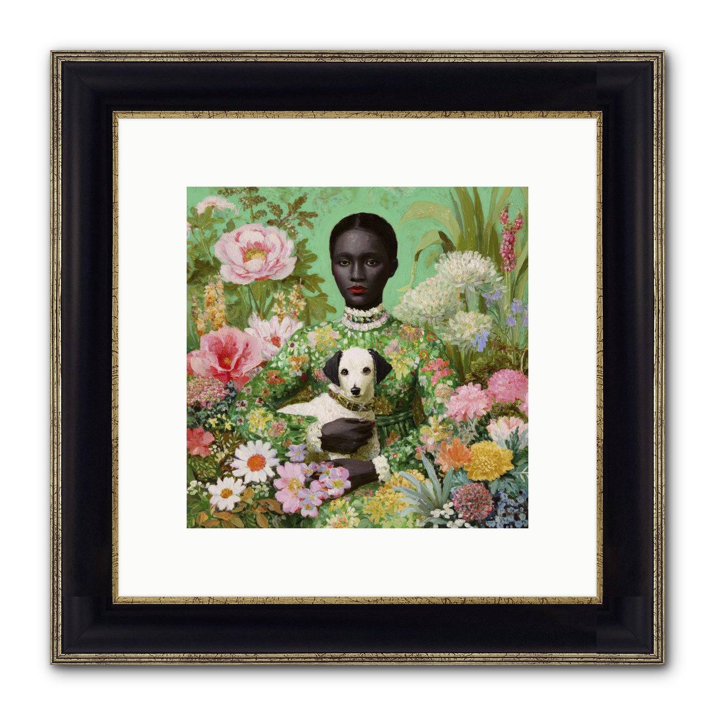 Juniper Skylight Framed Print - Black & Gold 10x10