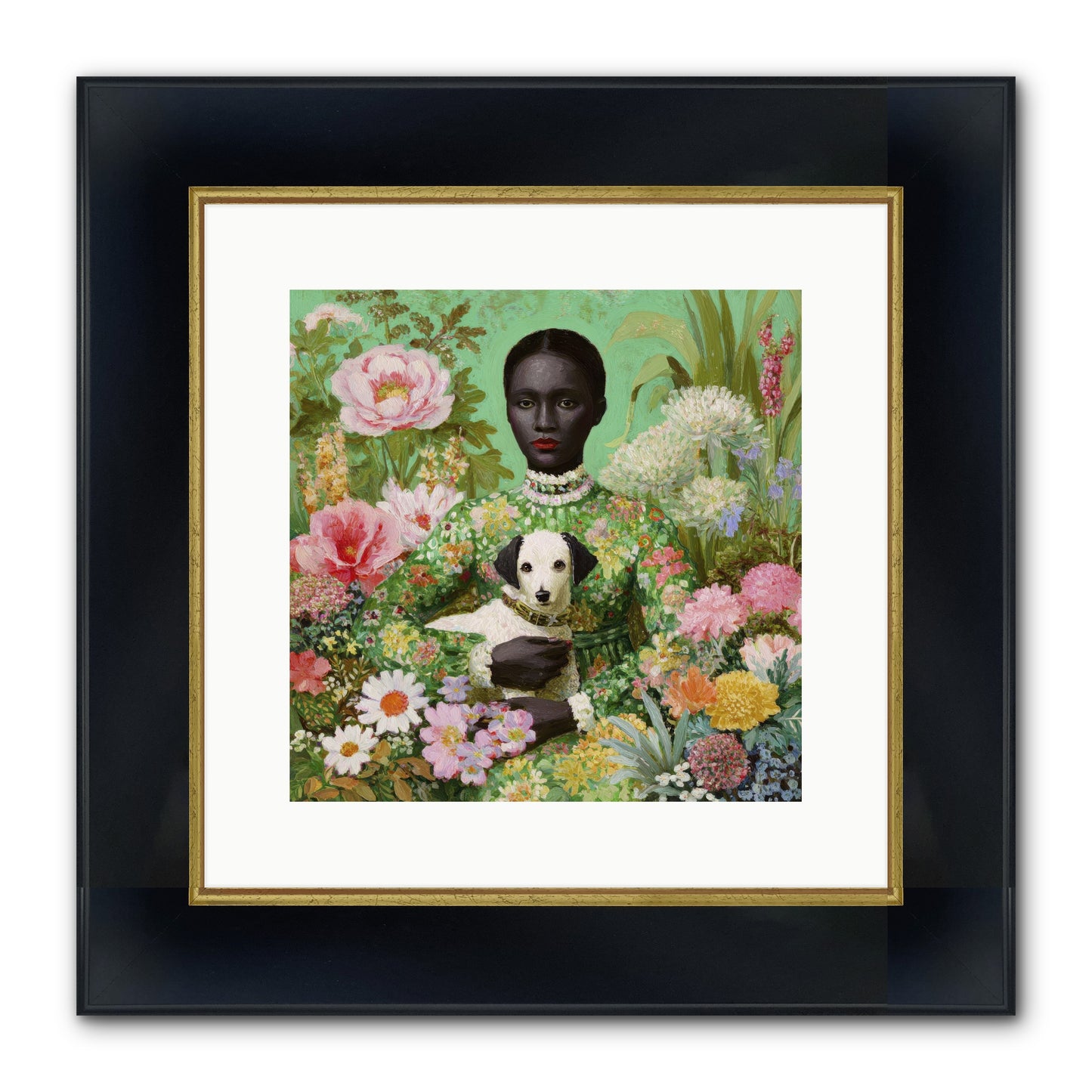 Juniper Skylight Framed Print - Wide Black w/Gold 12x12