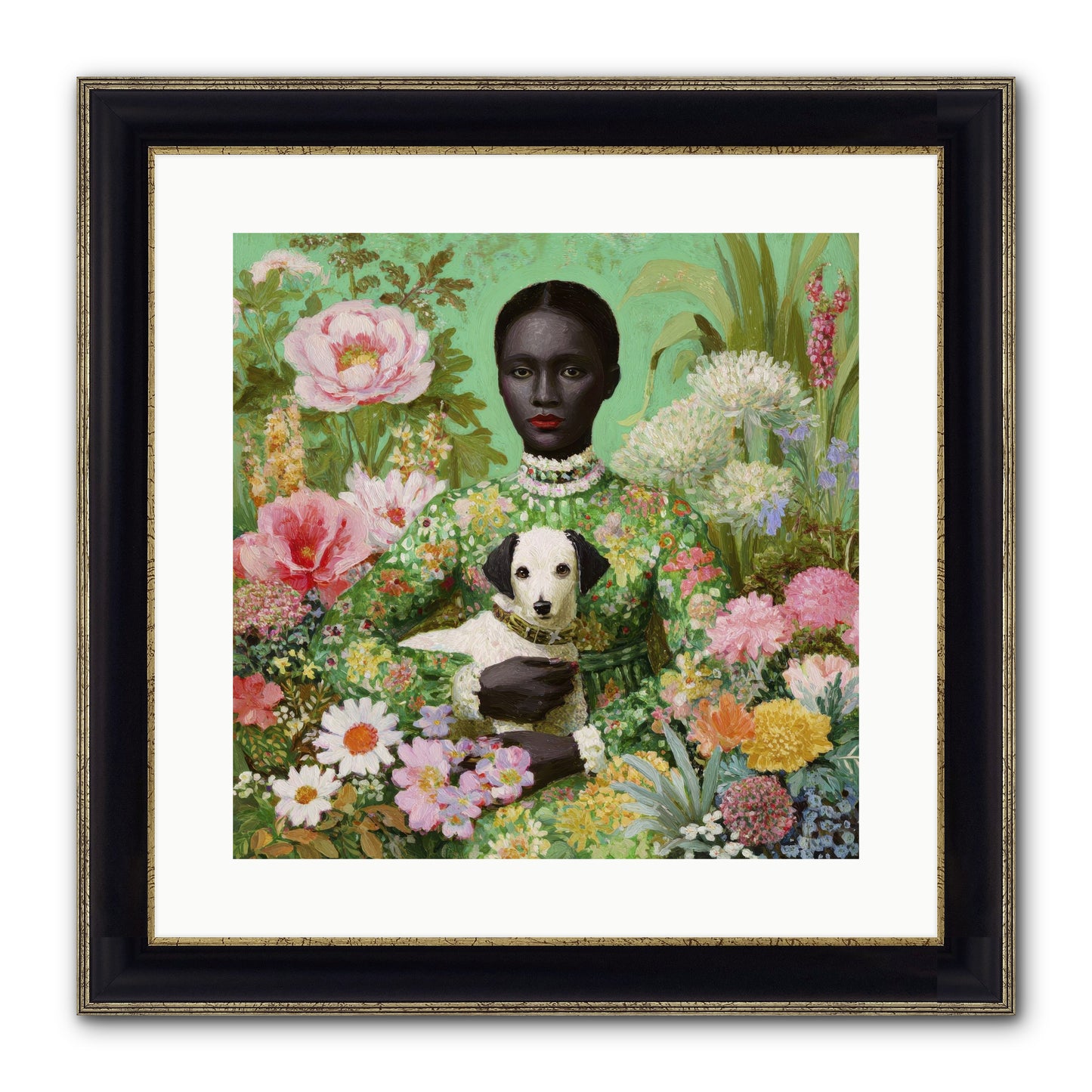 Juniper Skylight Framed Print - Black & Gold 16x16