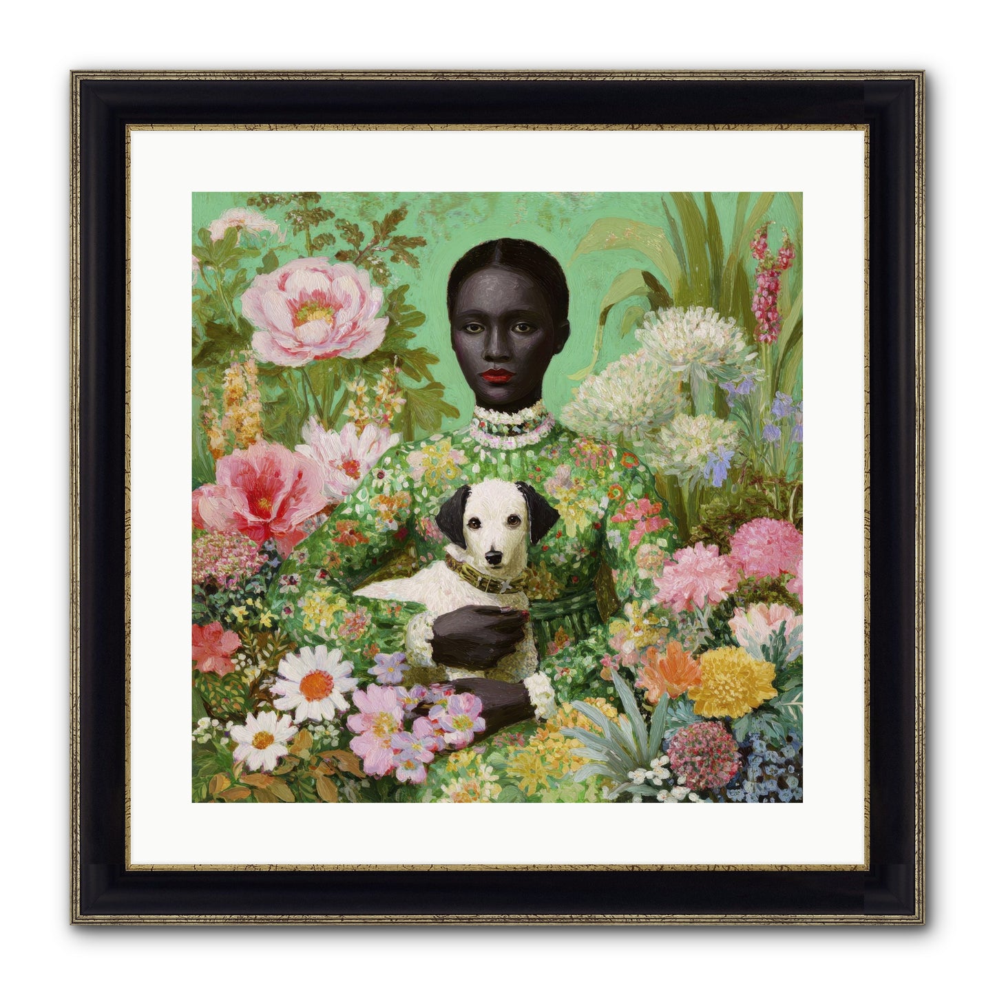 Juniper Skylight Framed Print - Black & Gold 20x20
