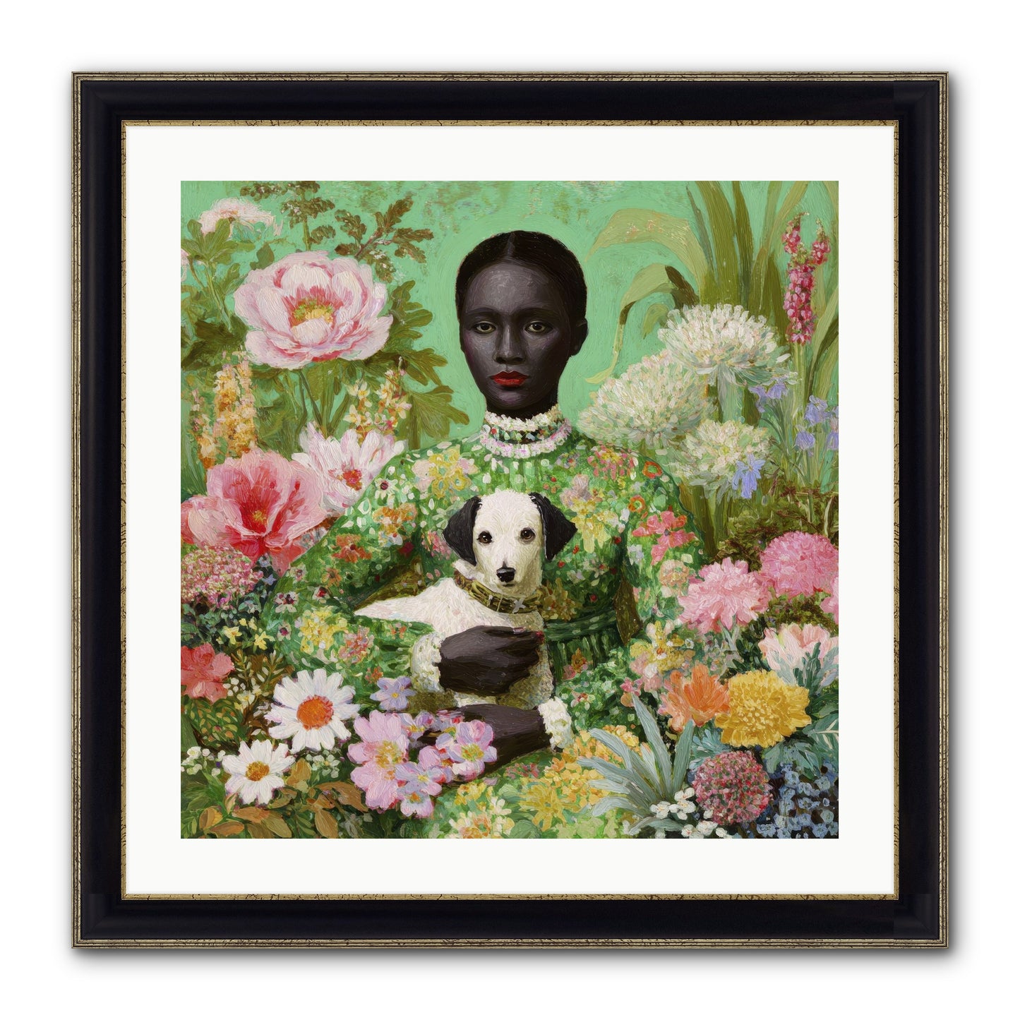 Juniper Skylight Framed Print - Black & Gold 24x24
