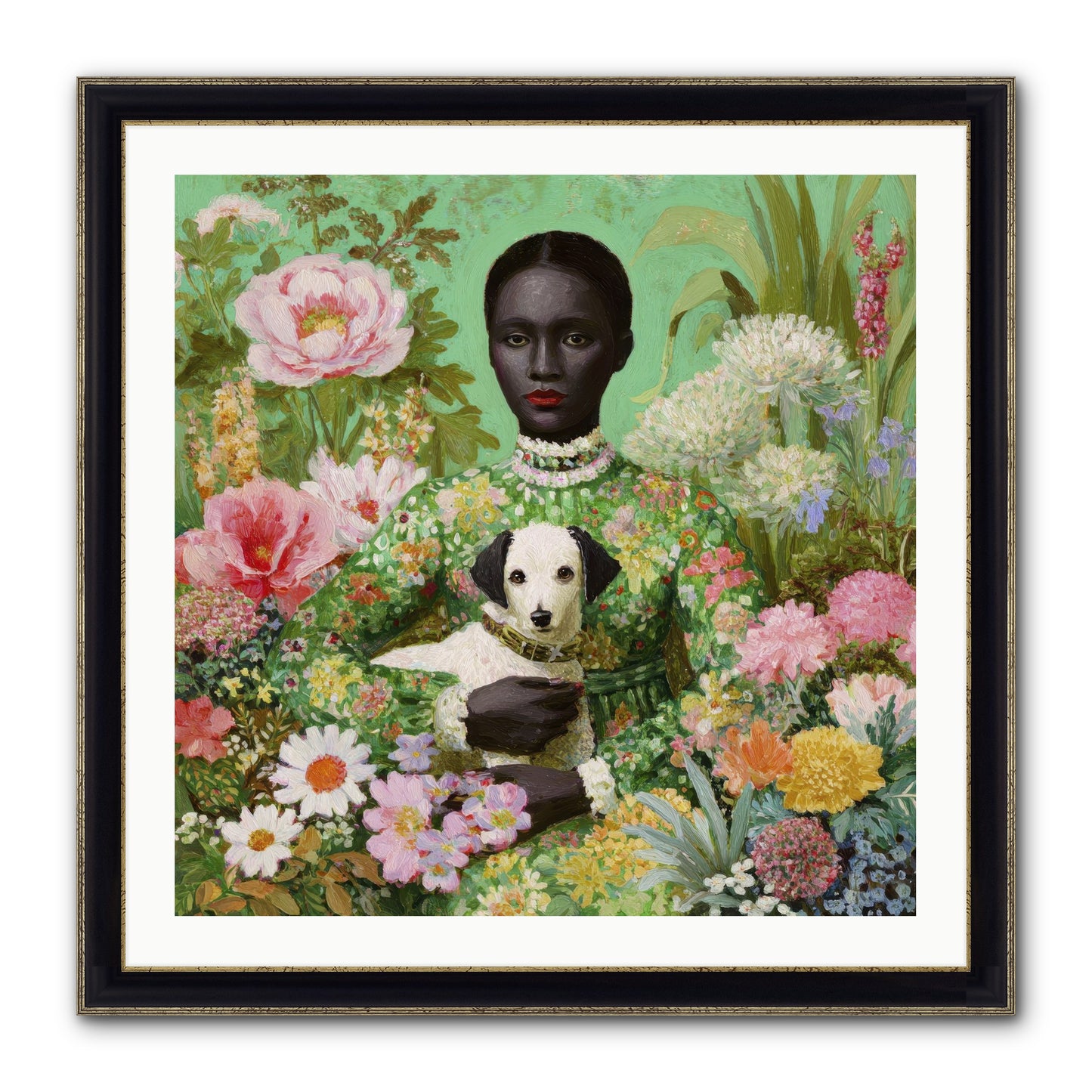Juniper Skylight Framed Print - Black & Gold 30x30