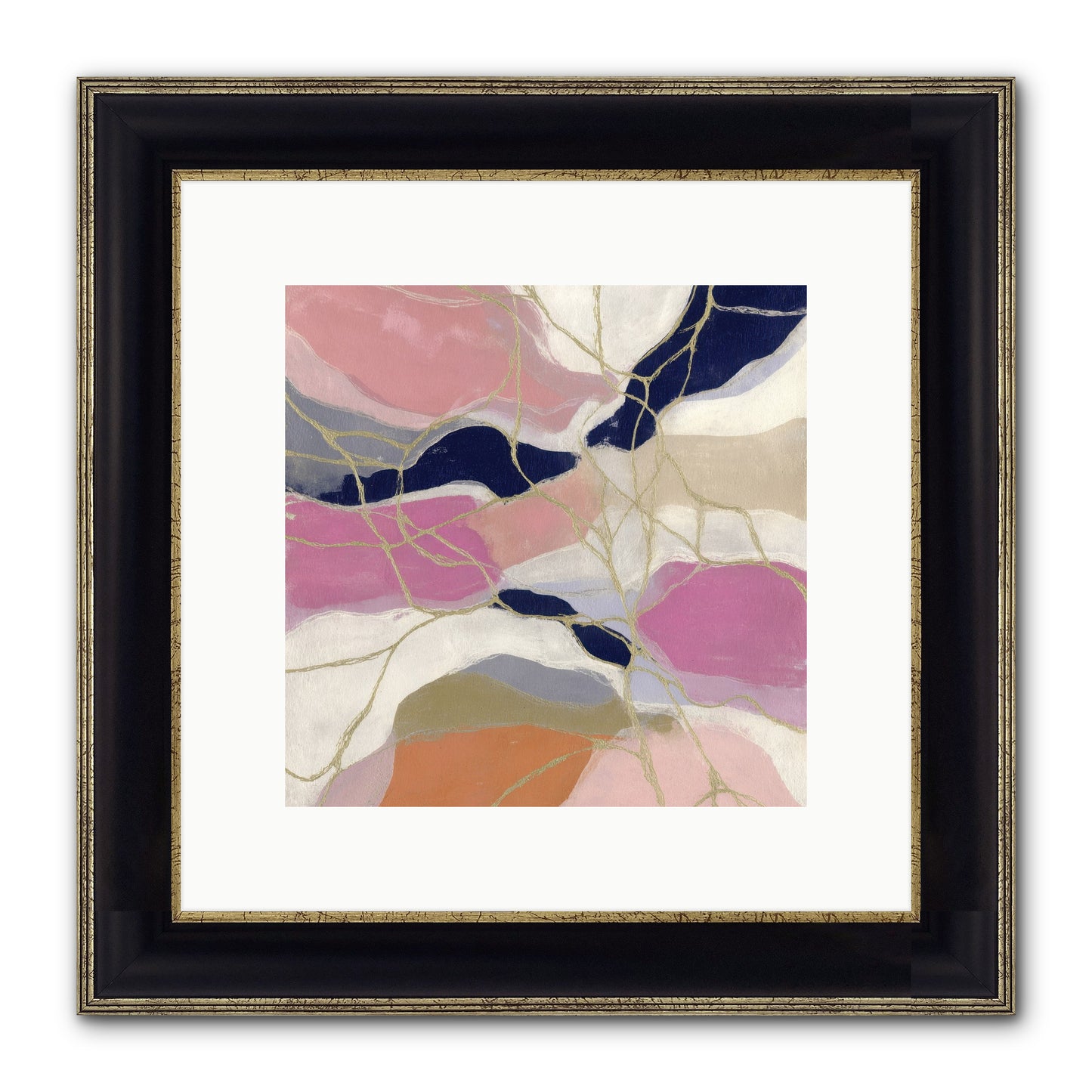 Kael Framed Print - Black & Gold 10x10