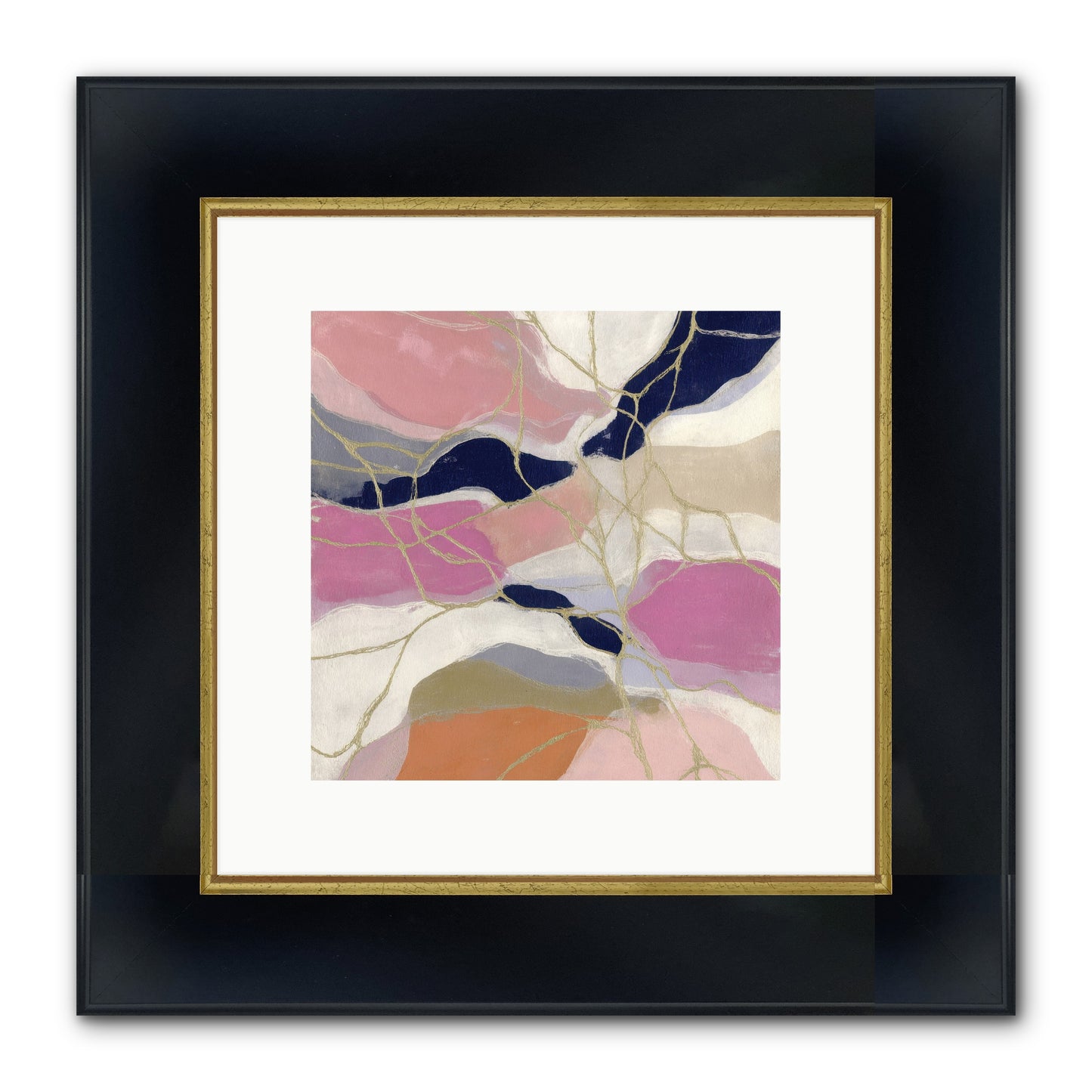 Kael Framed Print - Wide Black w/Gold 10x10