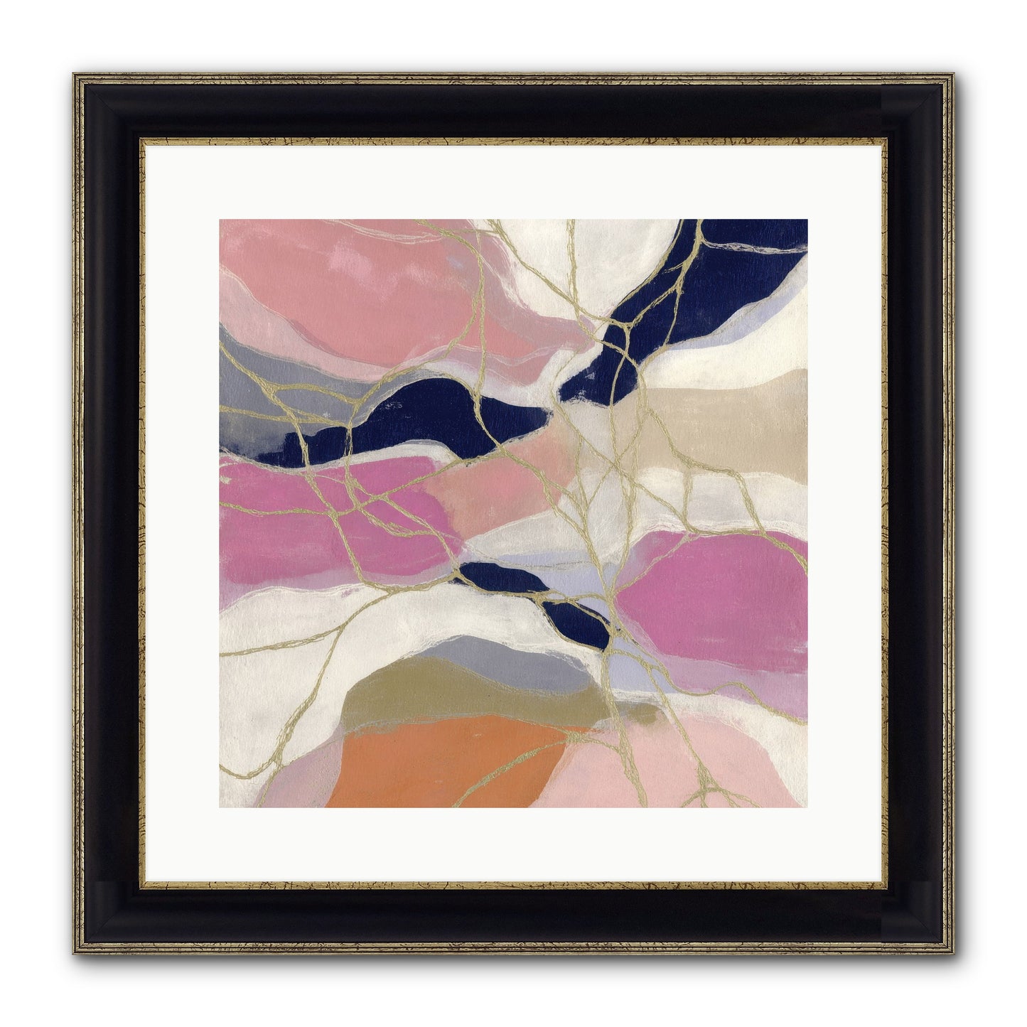 Kael Framed Print - Black & Gold 16x16