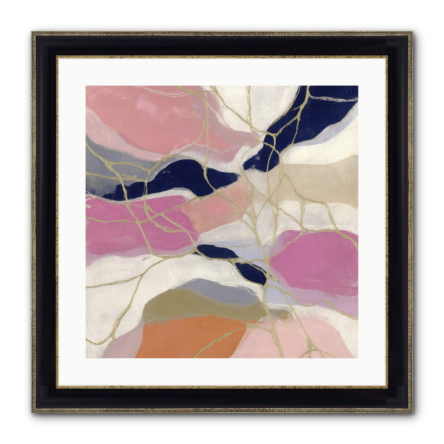 Kael Framed Print - Black & Gold 20x20