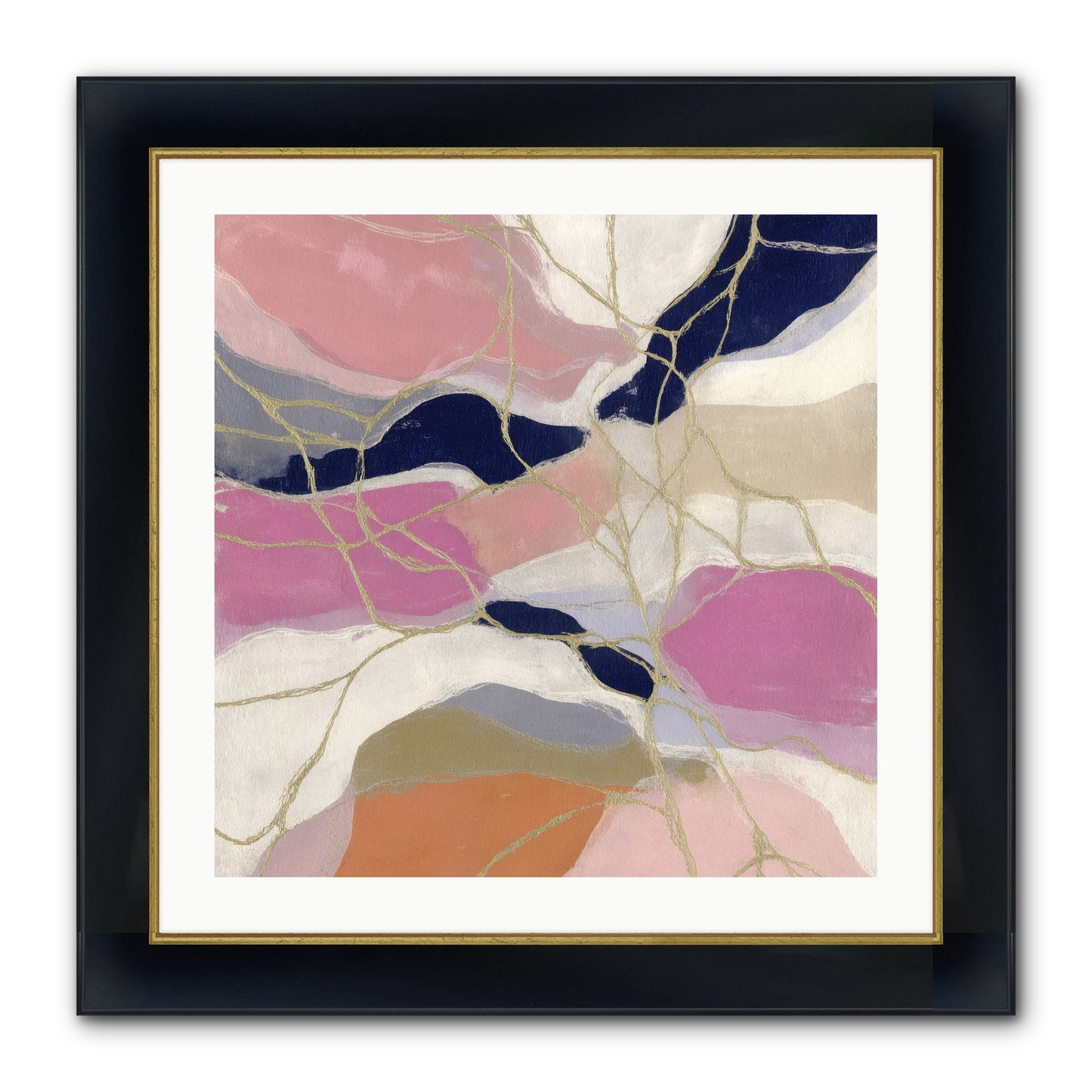 Kael Framed Print - Wide Black w/Gold 24x24