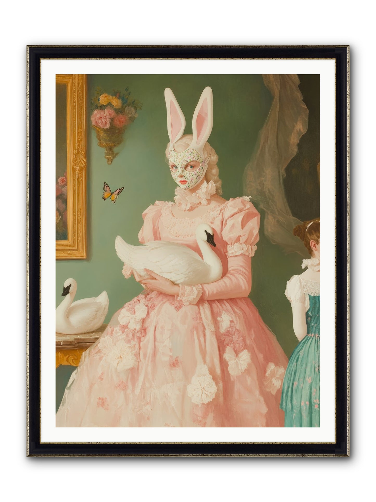 Keeper Of Flight Framed Print - Black & Gold 36x48