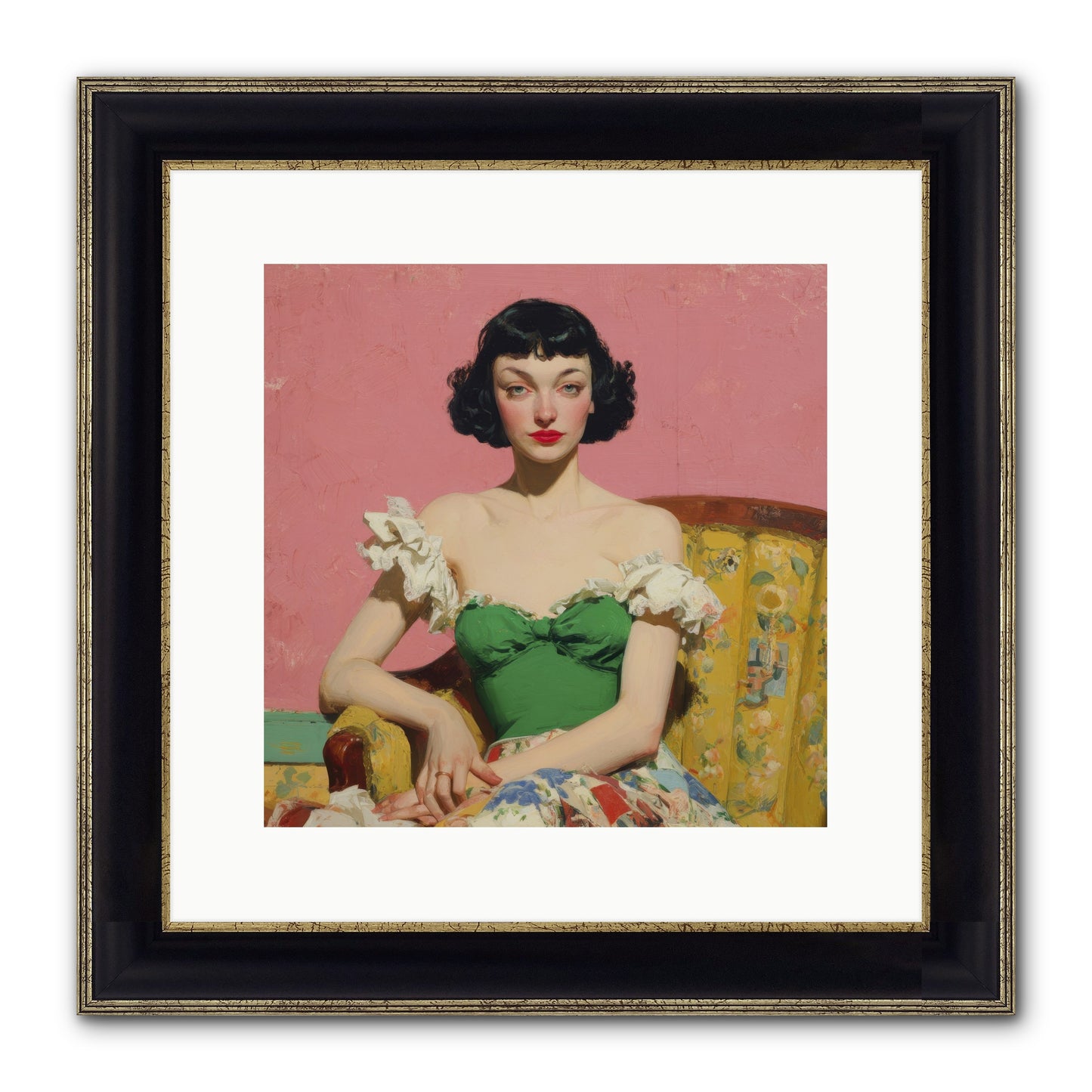 Keeper Of Graceful Secrets Framed Print - Black & Gold 12x12