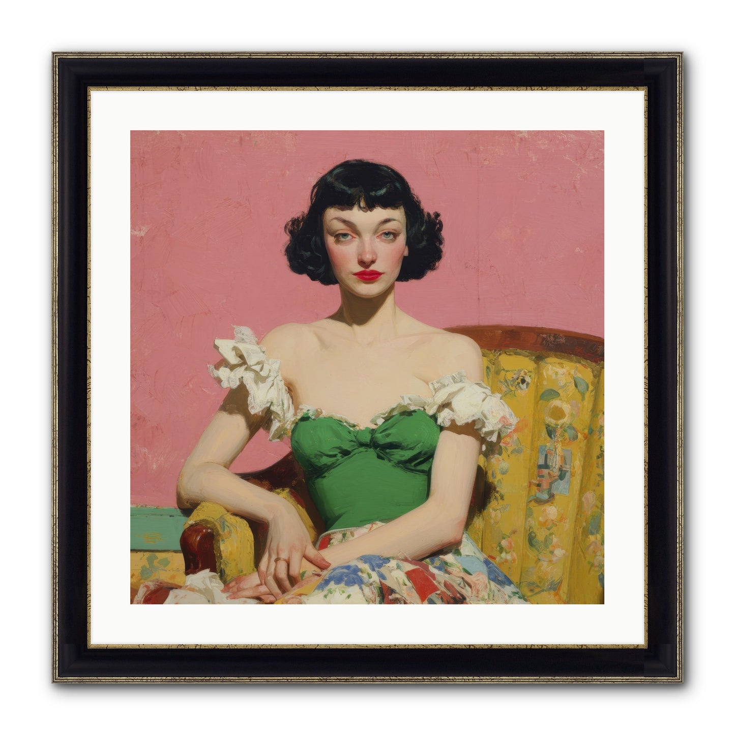 Keeper Of Graceful Secrets Framed Print - Black & Gold 24x24