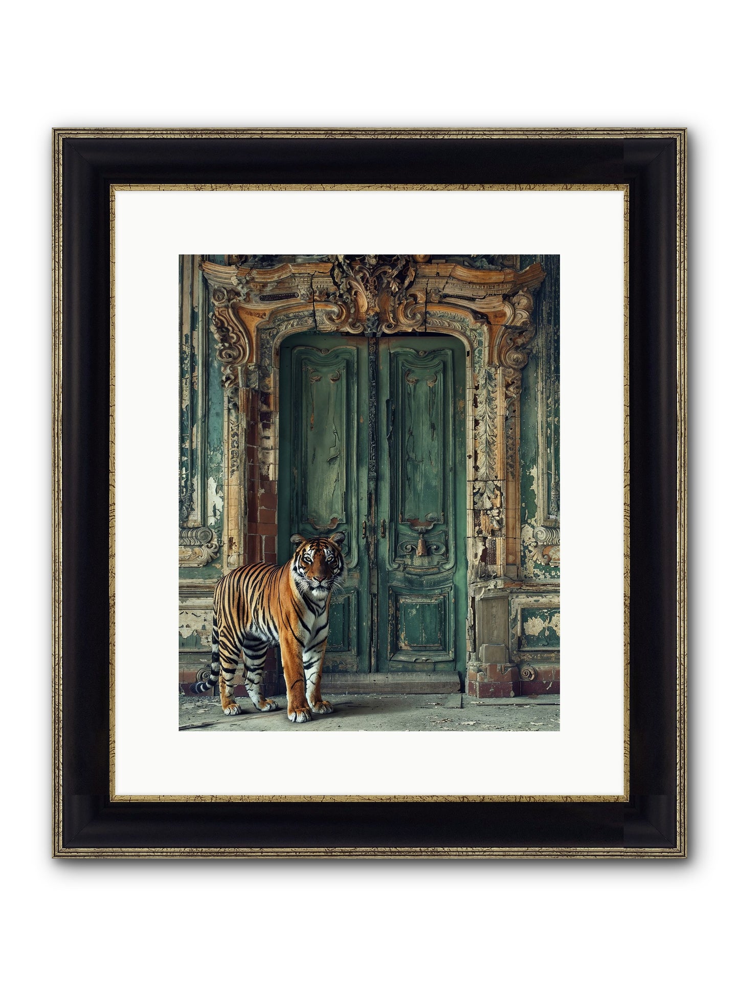 Keeper Of The Peridot Gates Framed Print - Black & Gold 12x15