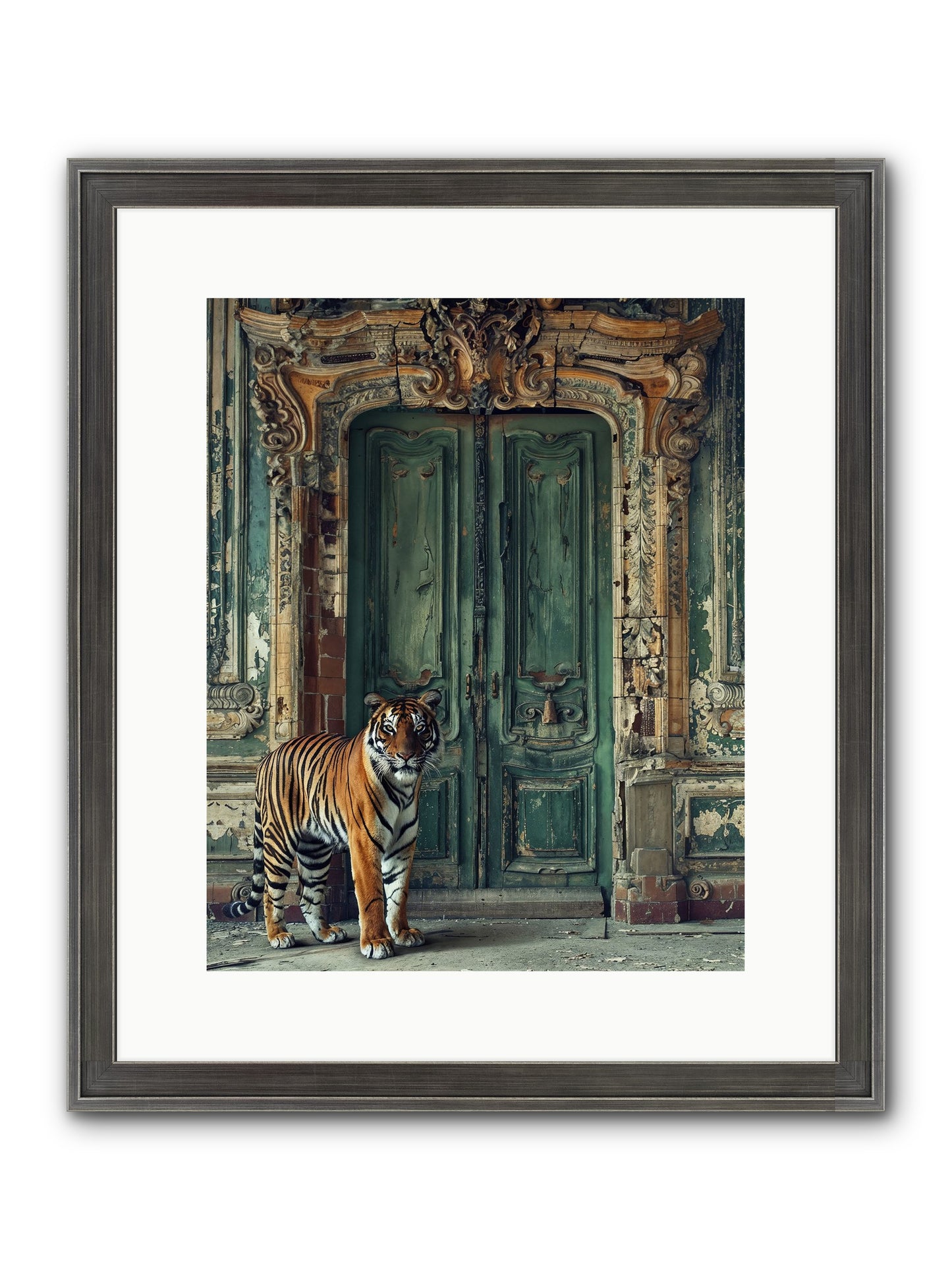 Keeper Of The Peridot Gates Framed Print - Slimwoods Black/Silver 12x15