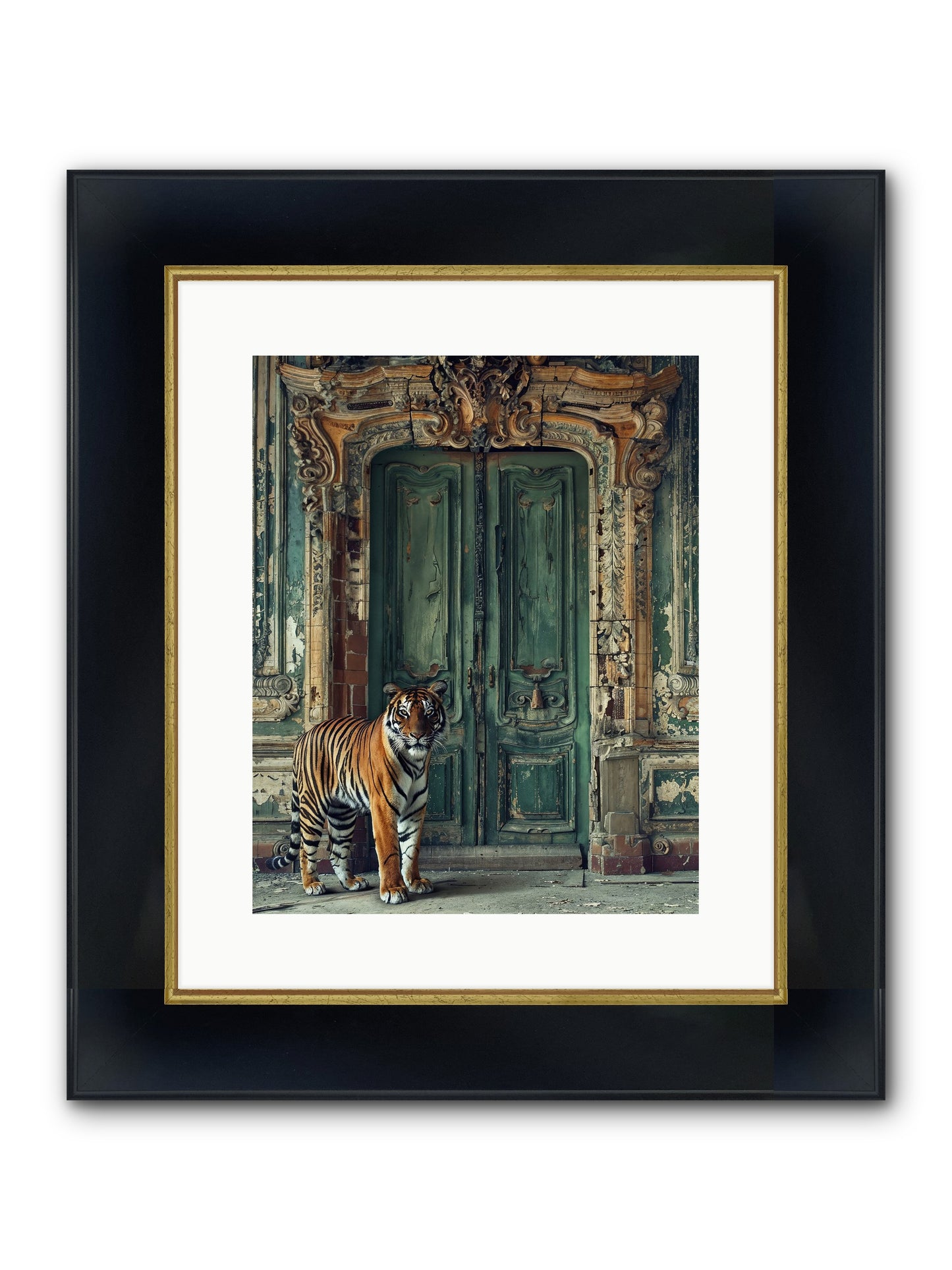 Keeper Of The Peridot Gates Framed Print - Wide Black w/Gold 12x15