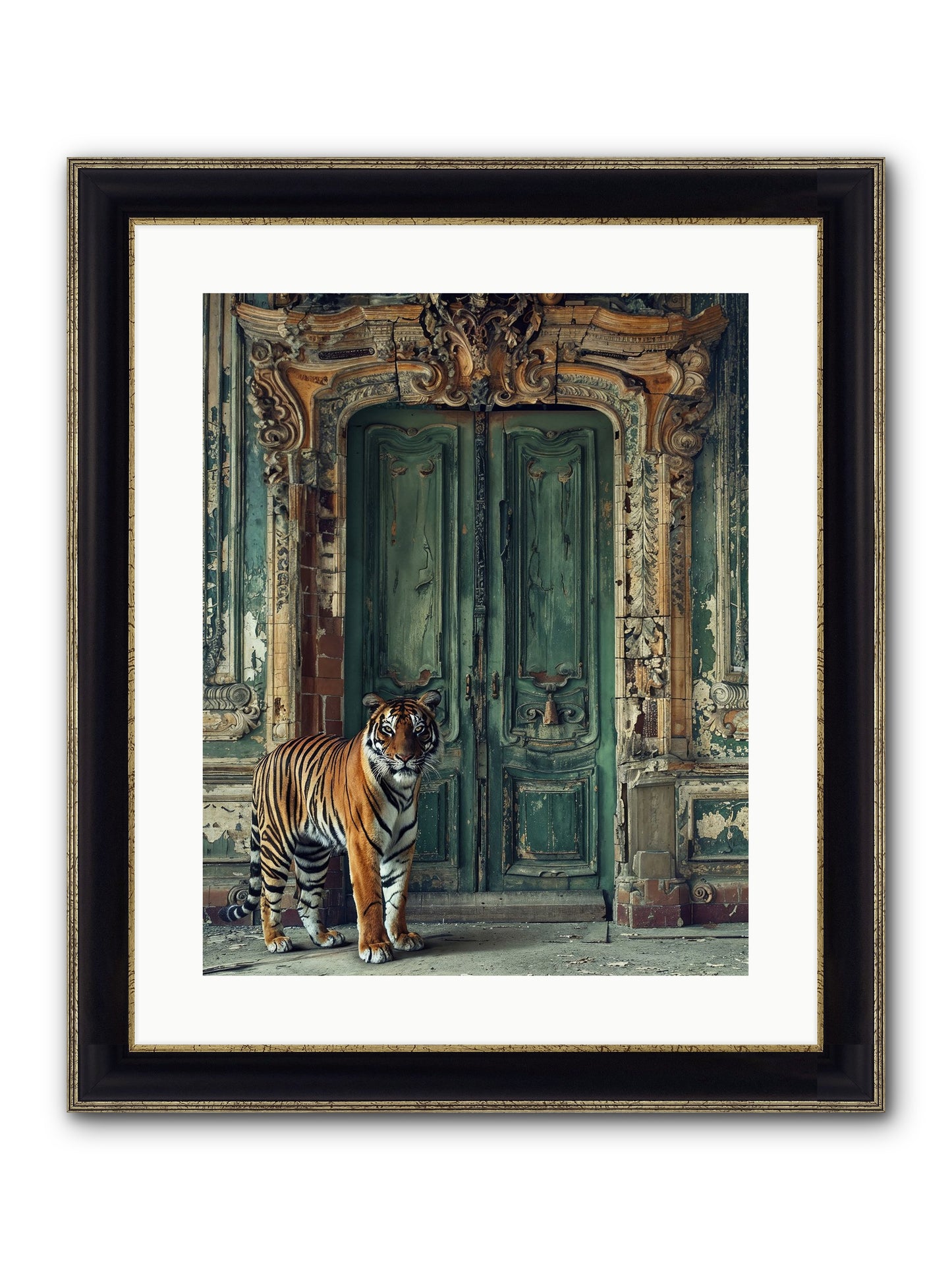 Keeper Of The Peridot Gates Framed Print - Black & Gold 16x20