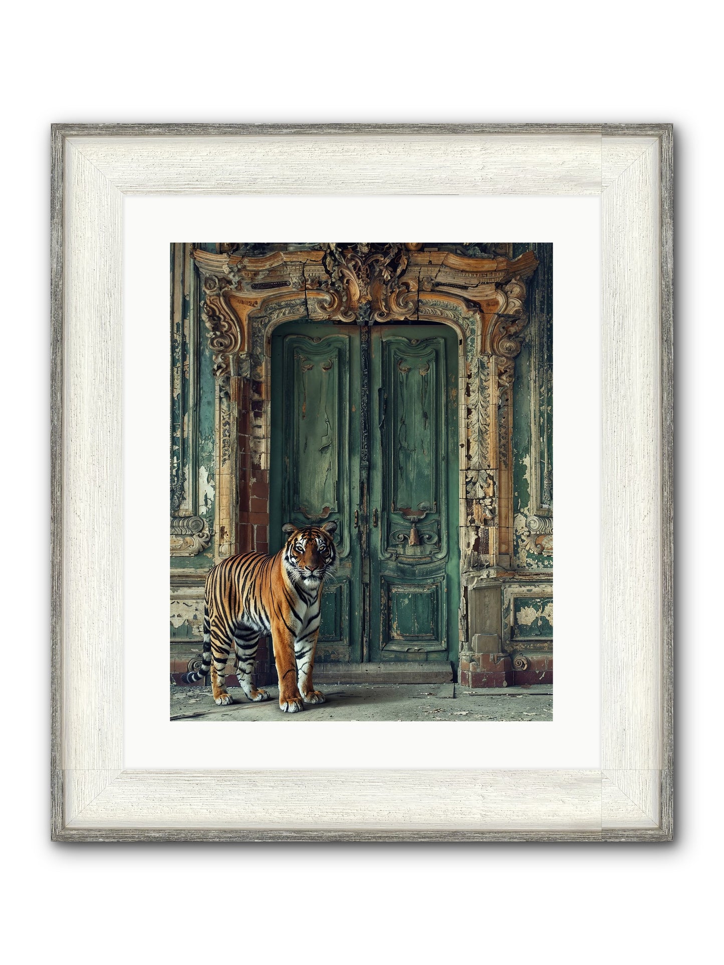 Keeper Of The Peridot Gates Framed Print - Driftwood White 16x20