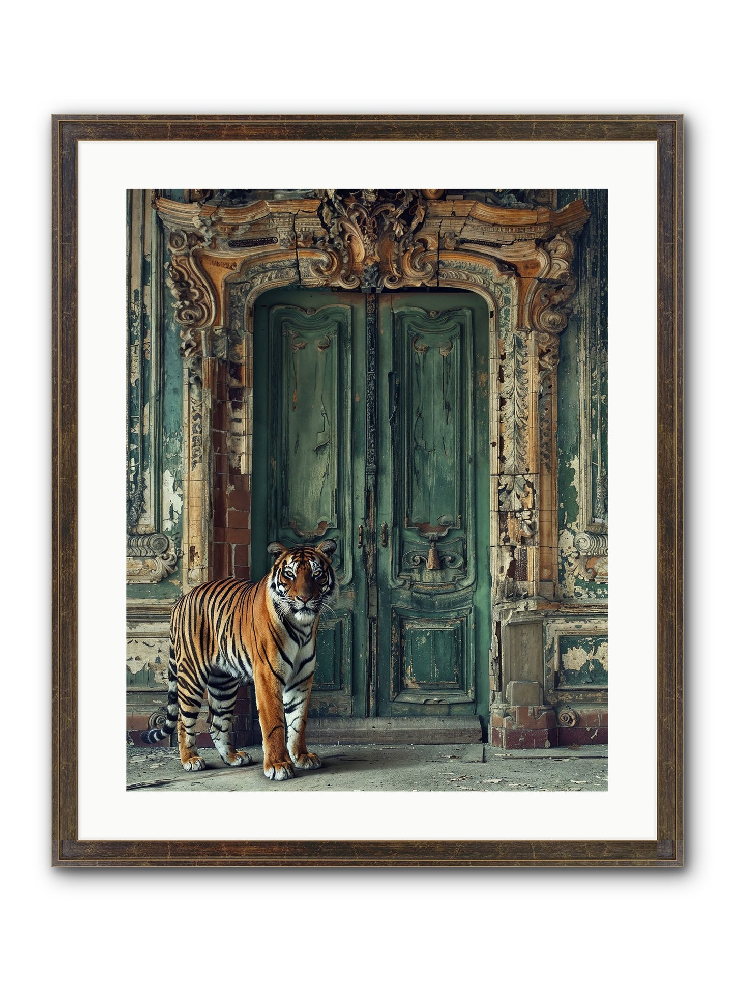 Keeper Of The Peridot Gates Framed Print - Slimwoods Black/Gold 20x25